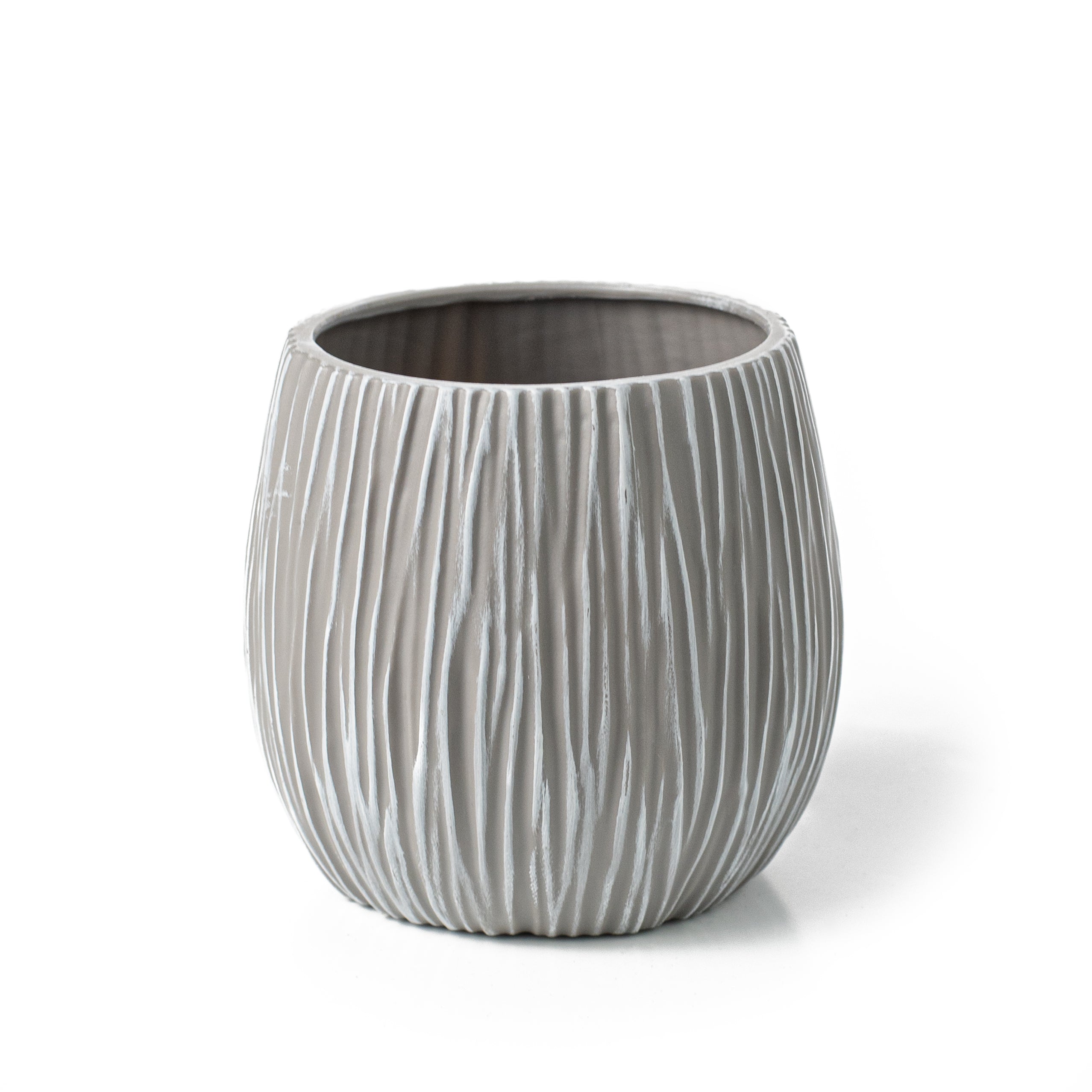 4.75" Ribbed Plastic Container Vase: Grey Item Number: 211120