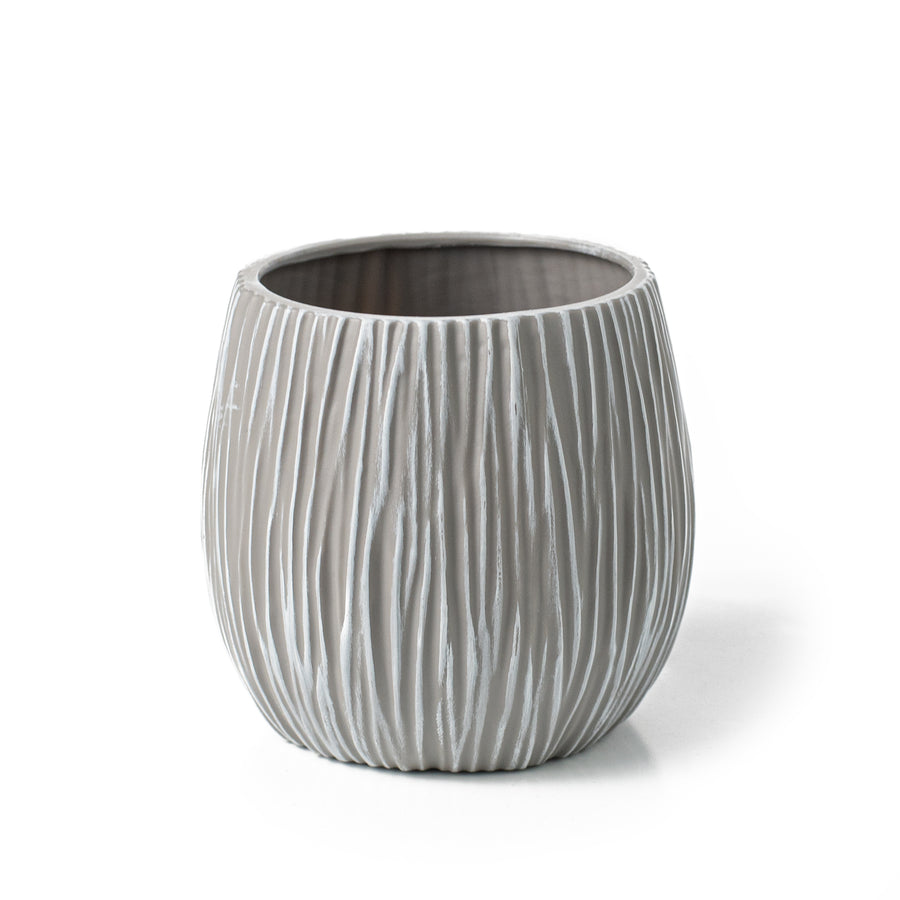 4.75" Ribbed Plastic Container Vase: Grey Item Number: 211120
