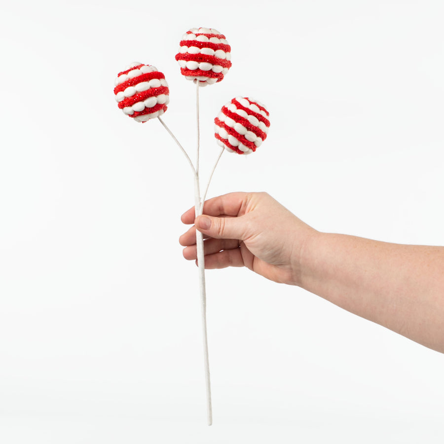16" Ribbon Candy Chenille Ball Pick detail photo 3
