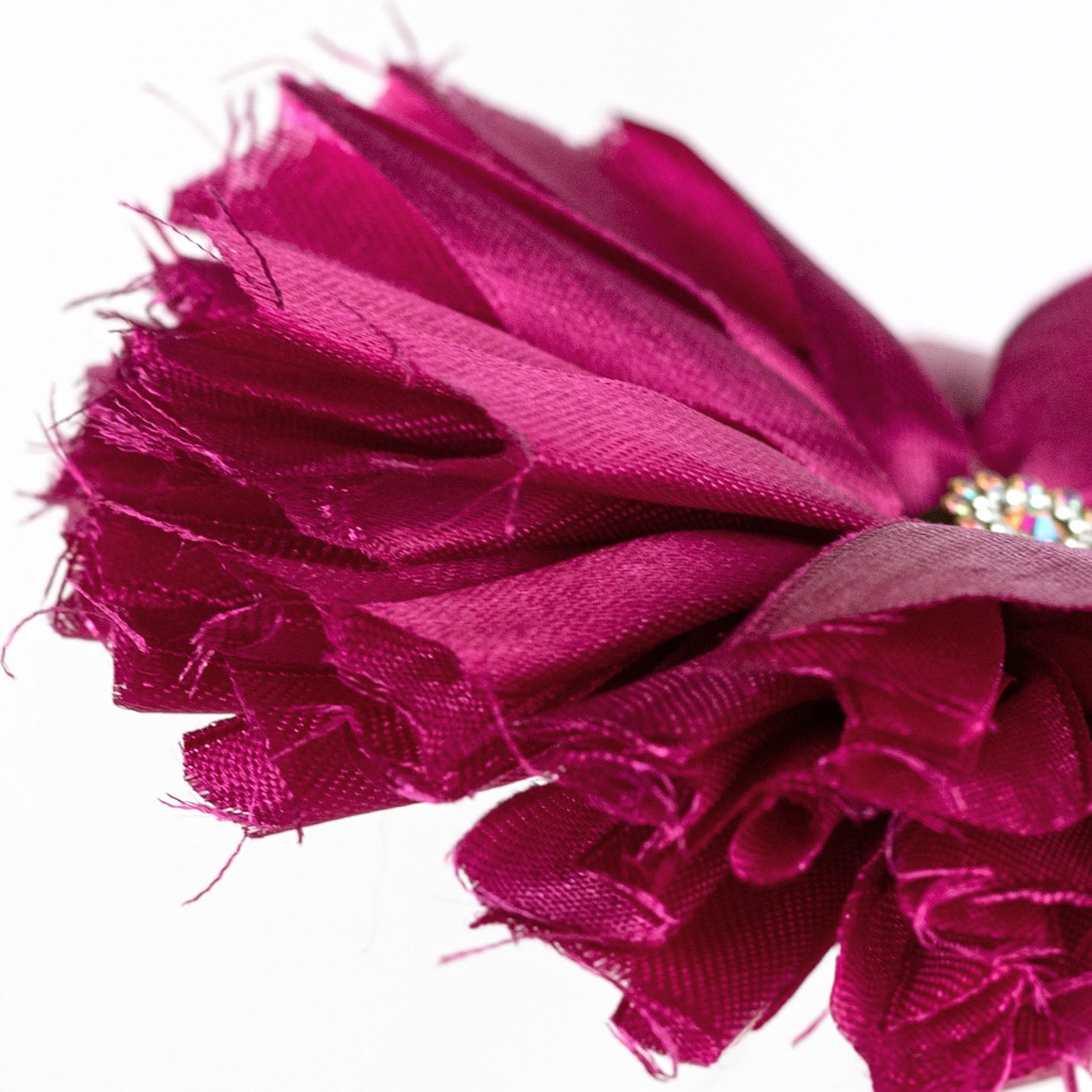 5" Ribbon Flower Clip: Fuchsia Hot Pink detail photo 3