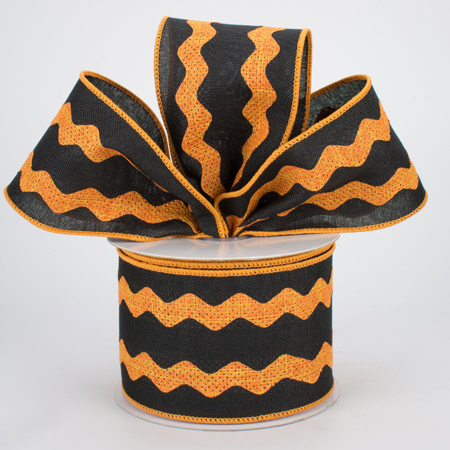2.5" Ric Rac Ribbon: Black & Bright Orange (10 Yards) Lifestyle Photo