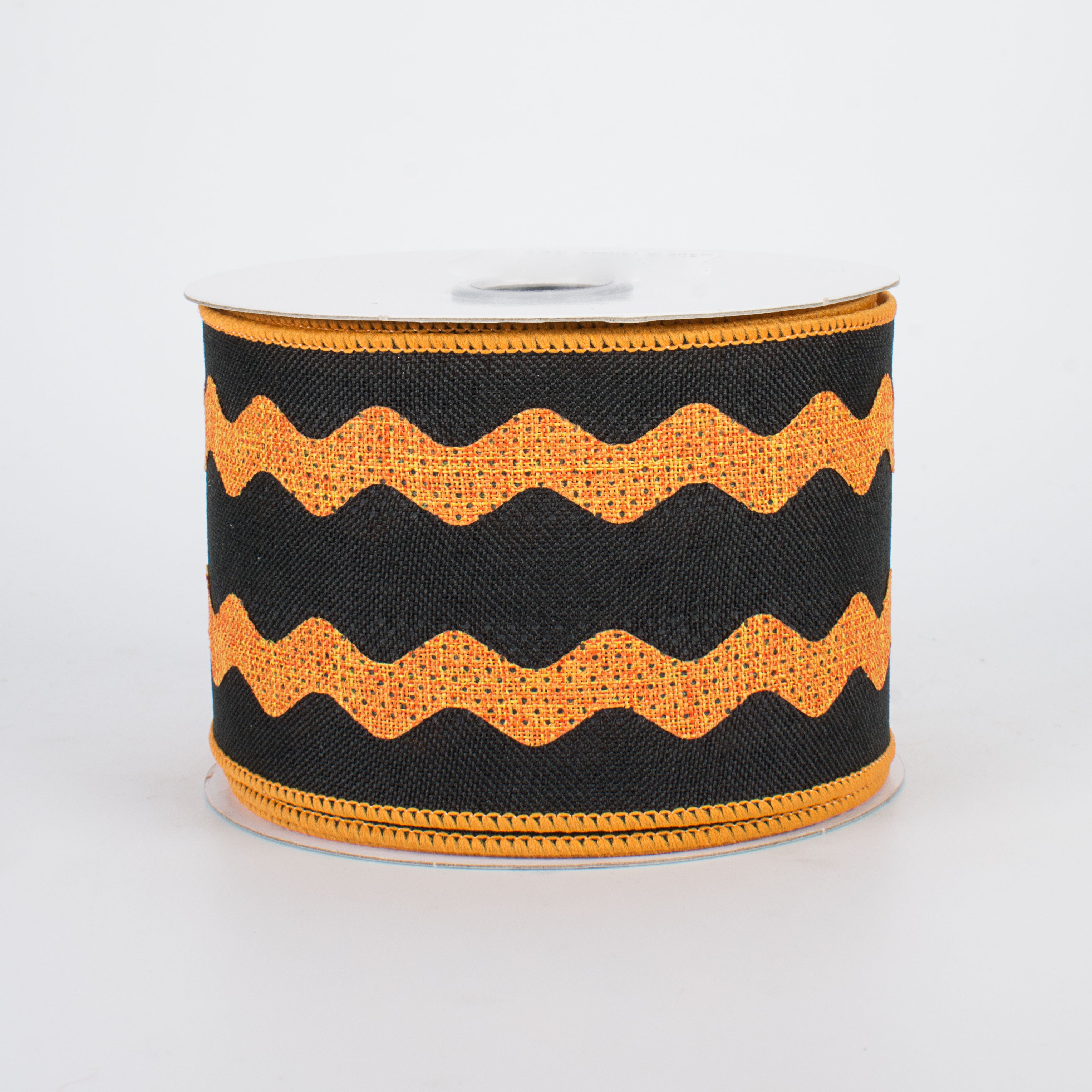 2.5" Ric Rac Ribbon: Black & Bright Orange (10 Yards)