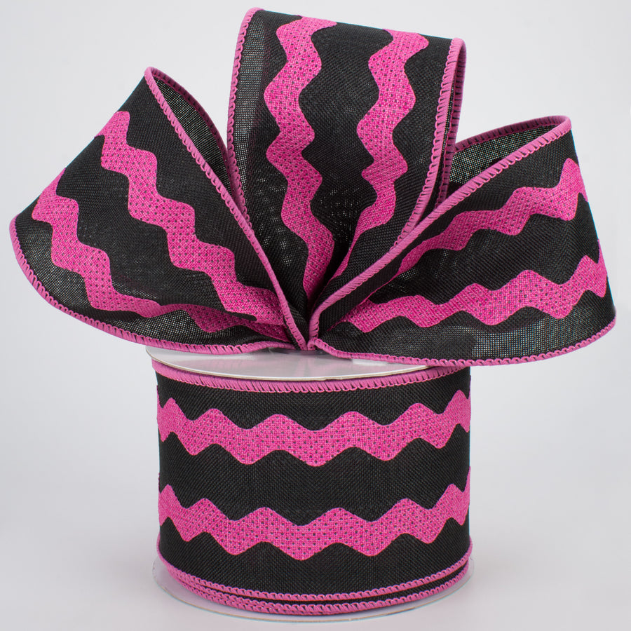 2.5" Ric Rac Ribbon: Black & Hot Pink (10 Yards) Lifestyle Photo