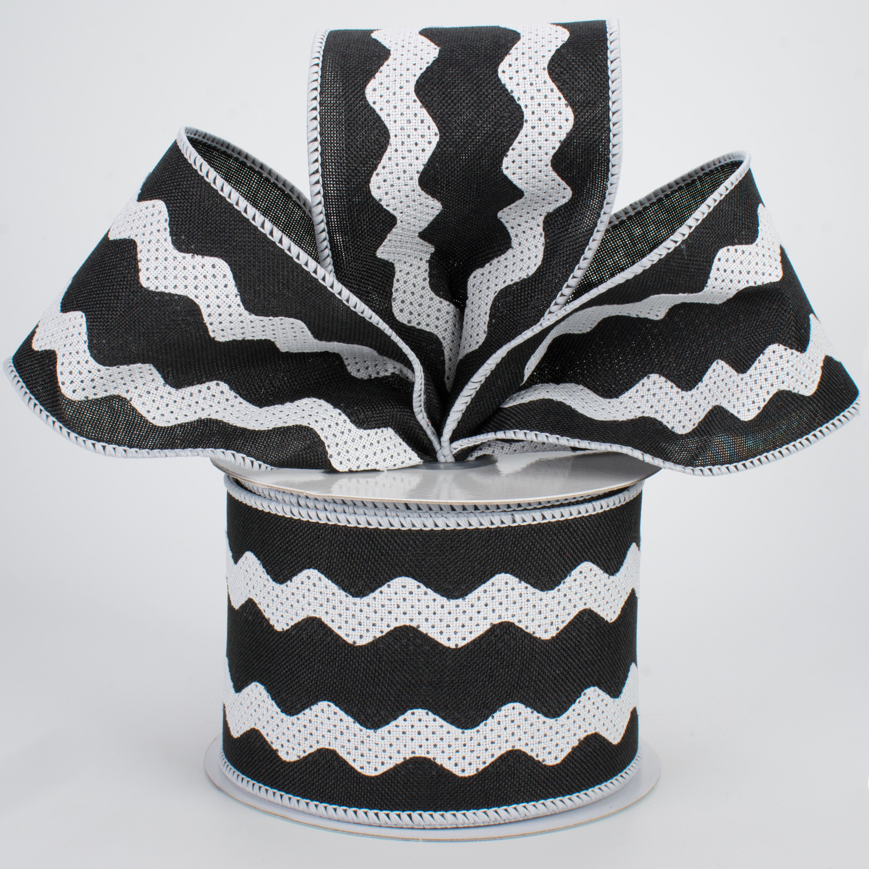 2.5" Ric Rac Ribbon: Black & White (10 Yards) Lifestyle Photo