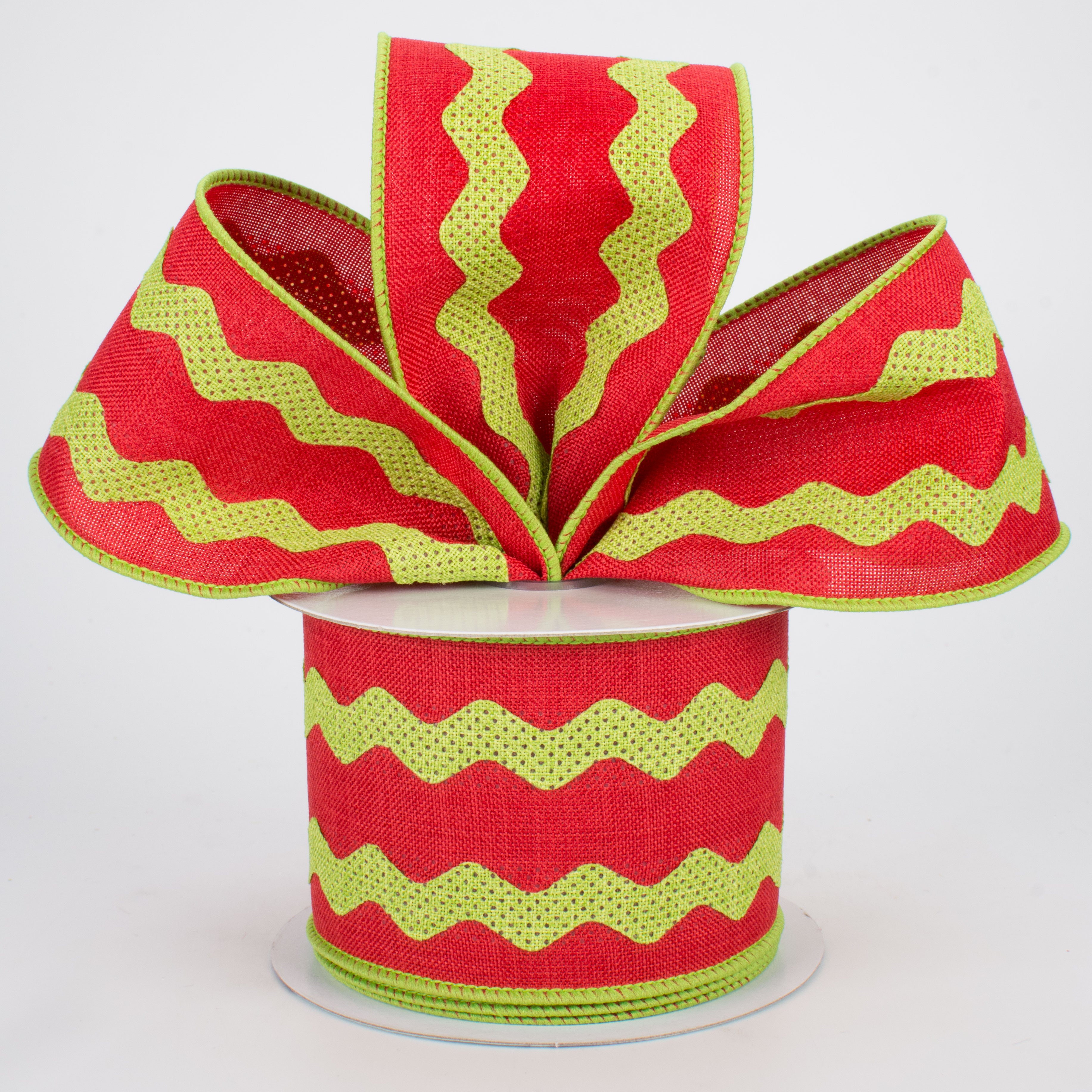 2.5" Ric Rac Ribbon: Red & Lime Green (10 Yards) Lifestyle Photo