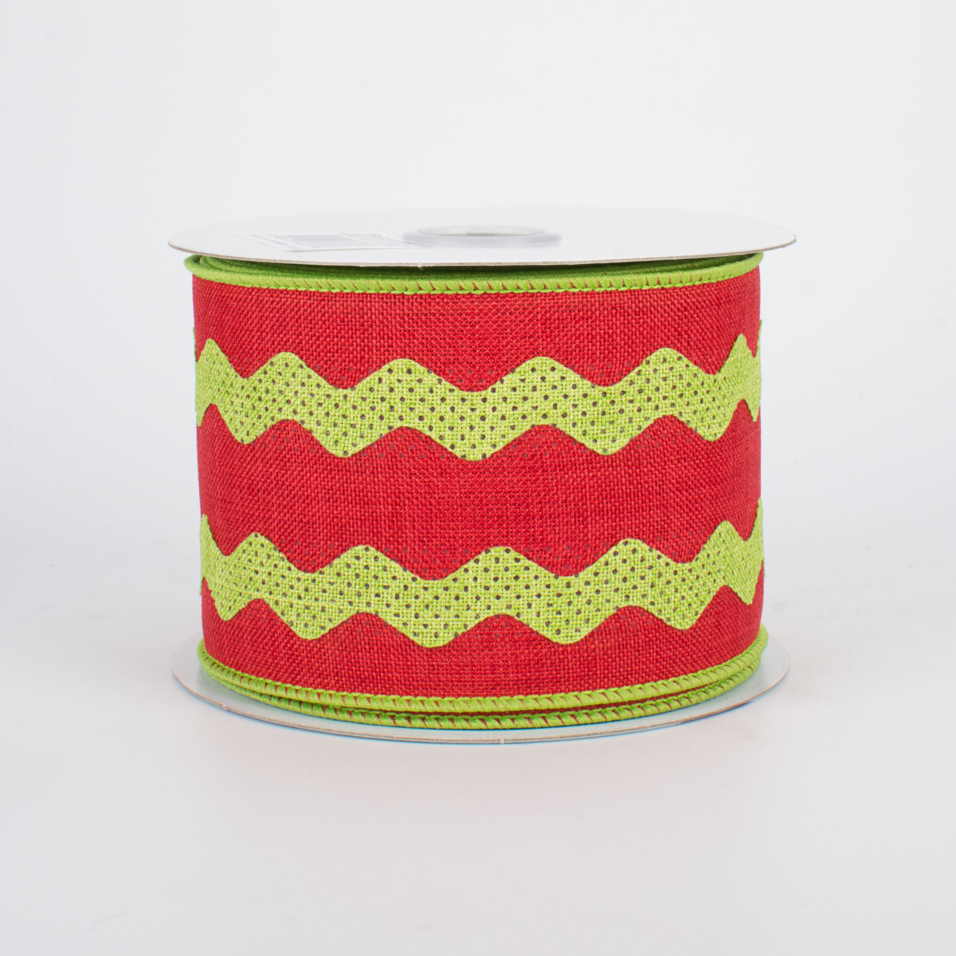 2.5" Ric Rac Ribbon: Red & Lime Green (10 Yards)
