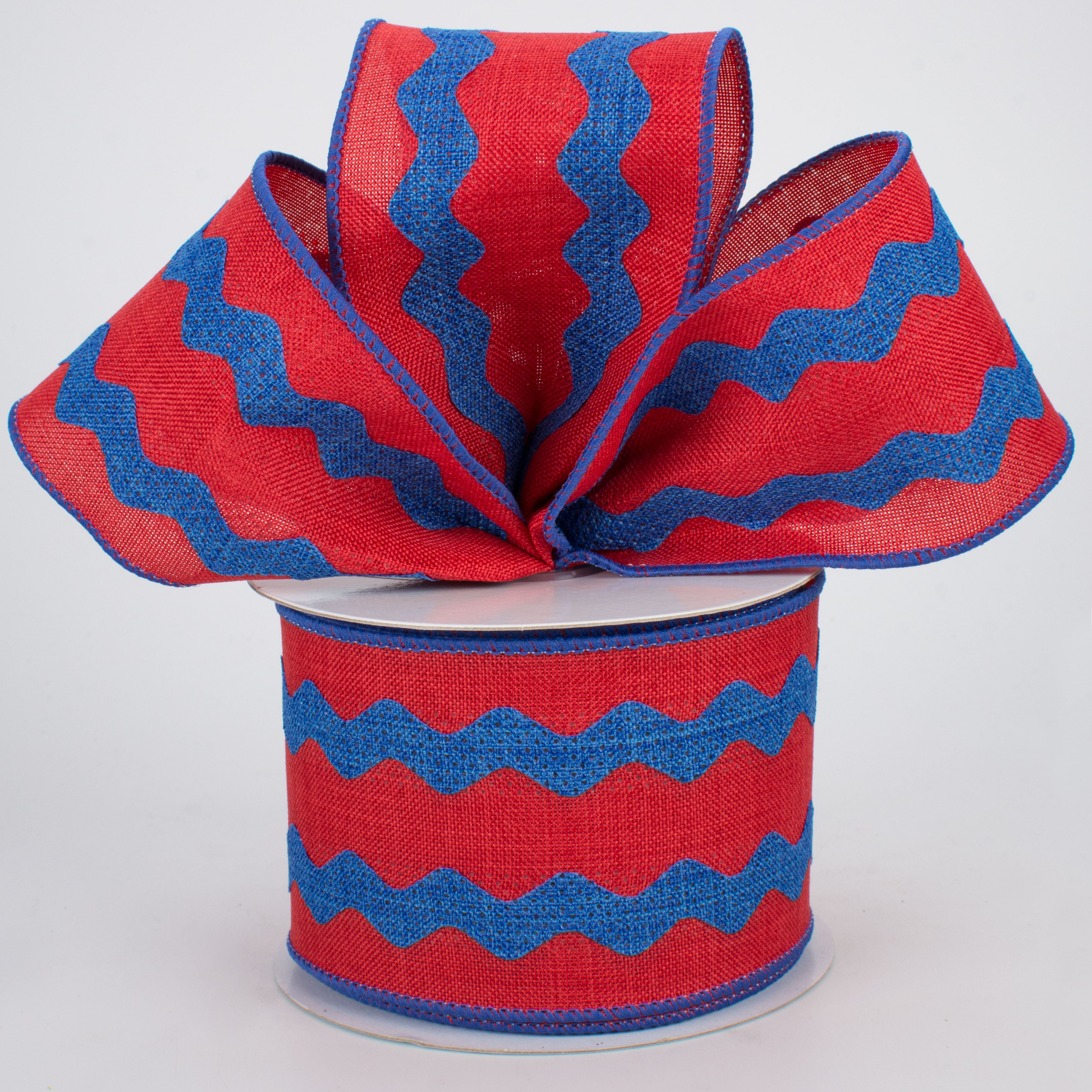 2.5" Ric Rac Ribbon: Red & Royal Blue (10 Yards) Lifestyle Photo