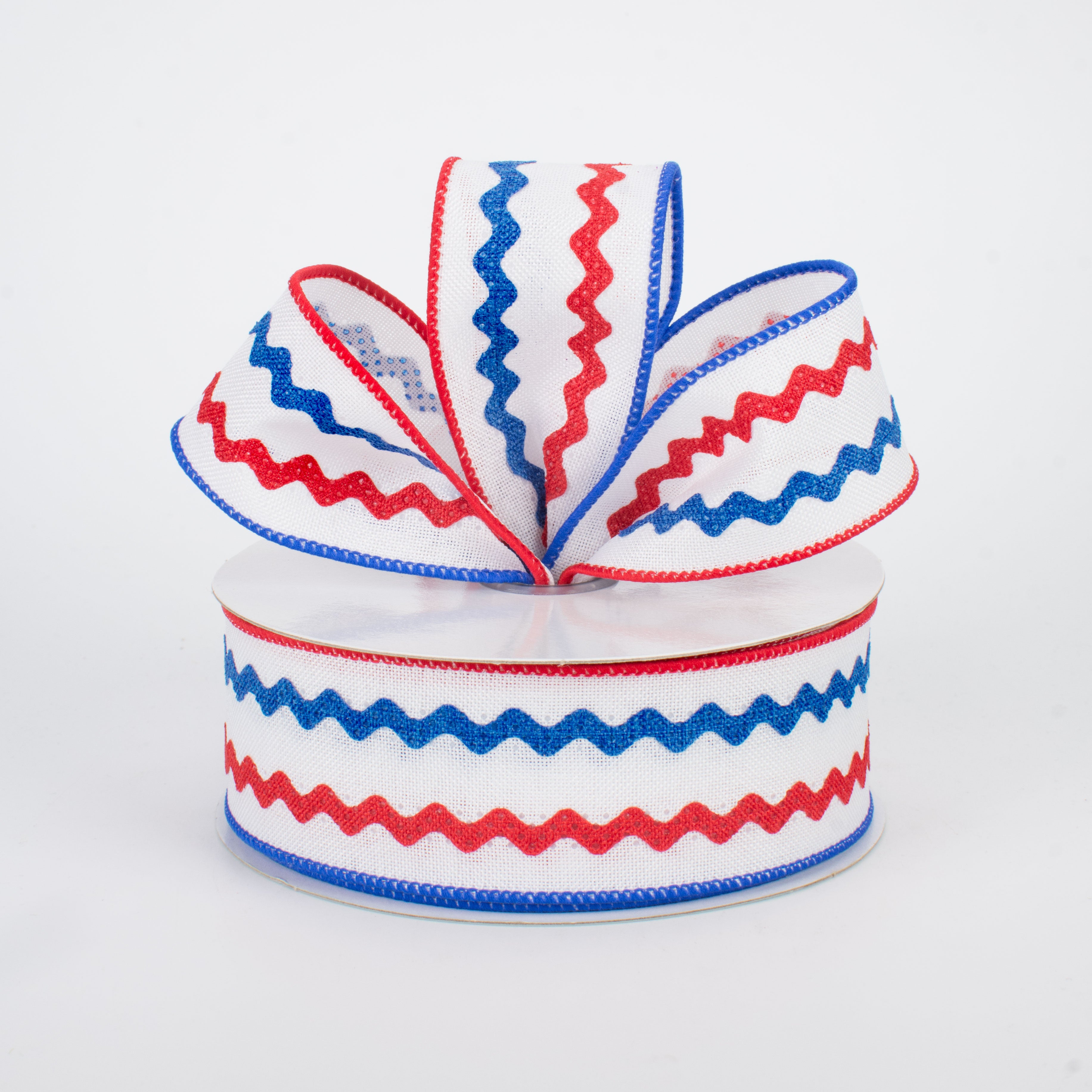 1.5" Ric Rac Ribbon: White, Red, Blue (10 Yards) Lifestyle Photo