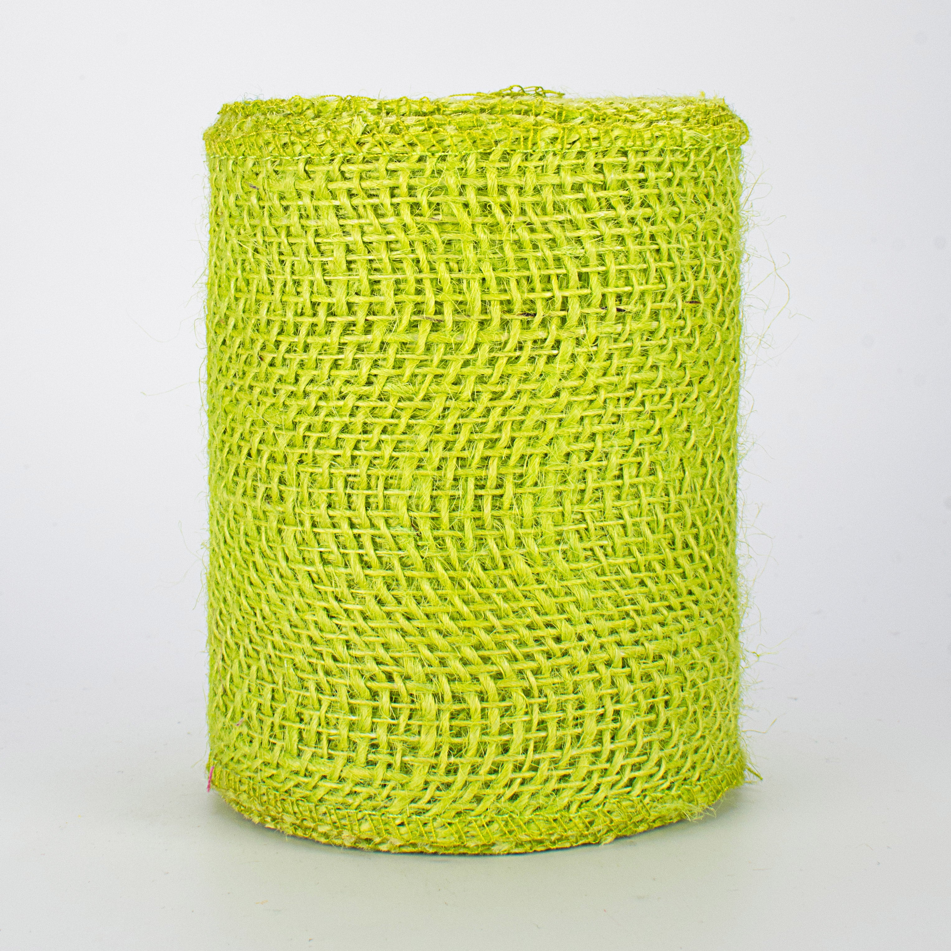 4" Colorfast Loose Weave Burlap: Apple Green (10 Yards)