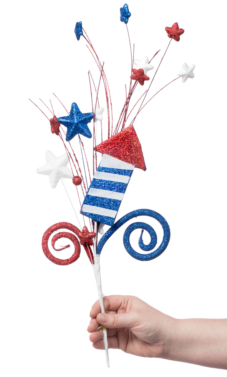 20" Rocket Curl Patriotic Spray Lifestyle Photo
