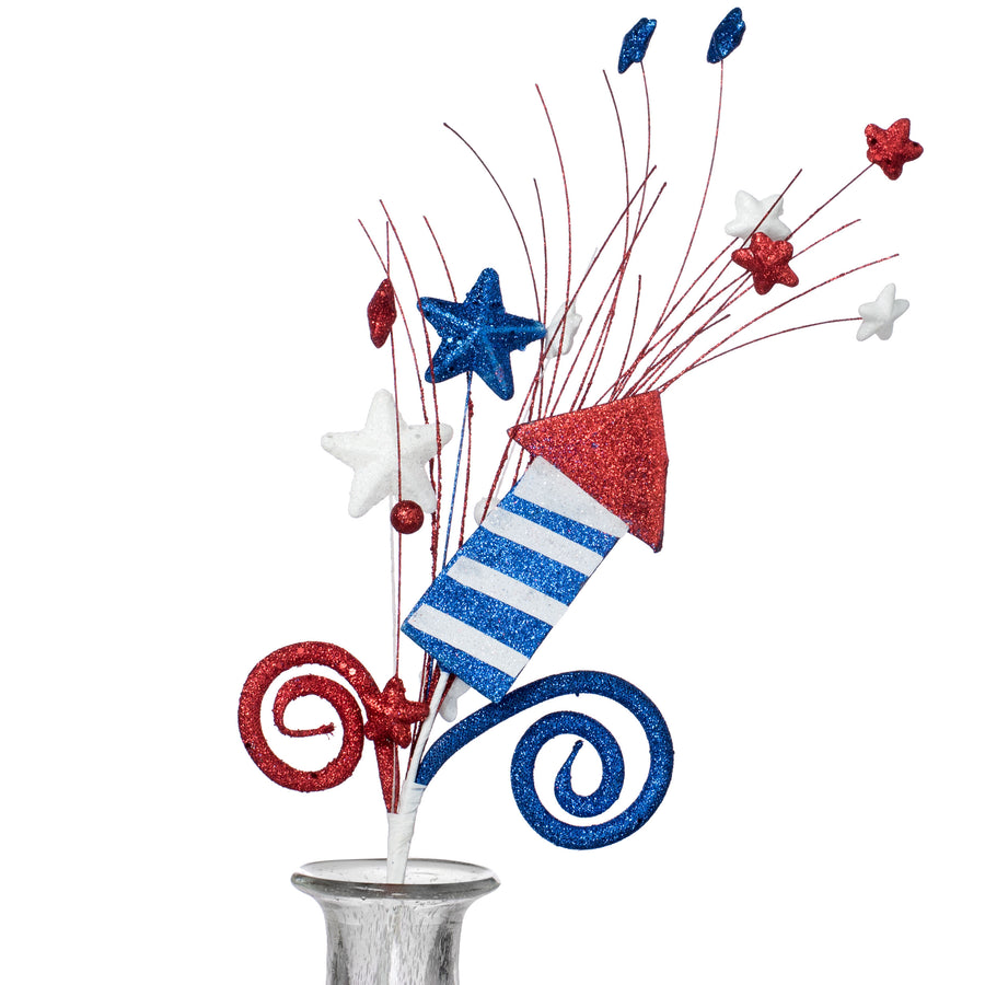 20" Rocket Curl Patriotic Spray Item Number: 74055SP20
