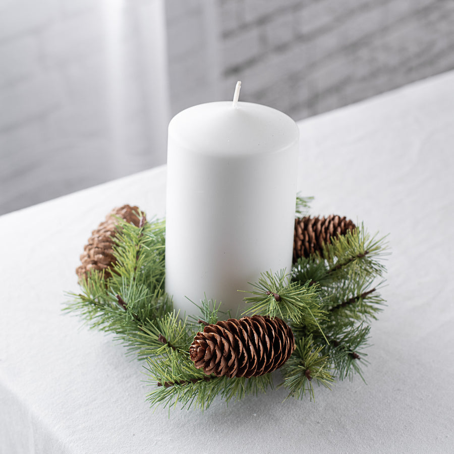 10" Rocky Pine Candle Ring Lifestyle Photo