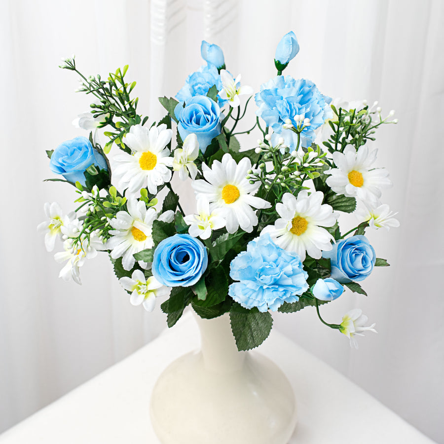 19" Rose Bud, Daisy, Carnation Bush: Blue Item Number: 61722BL