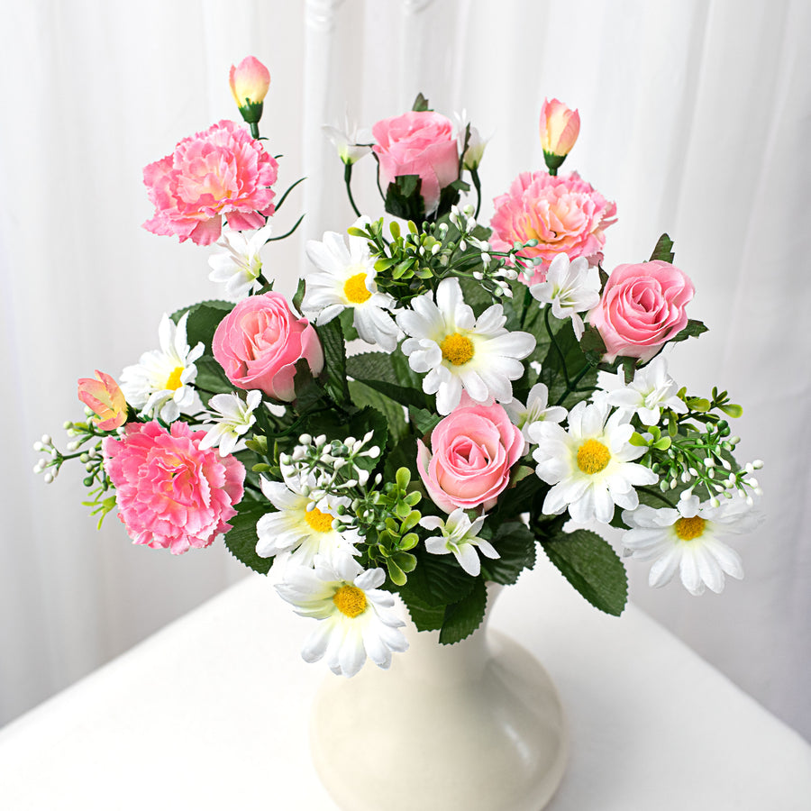 19" Rose Bud, Daisy, Carnation Bush: Pink Item Number: 61722PK