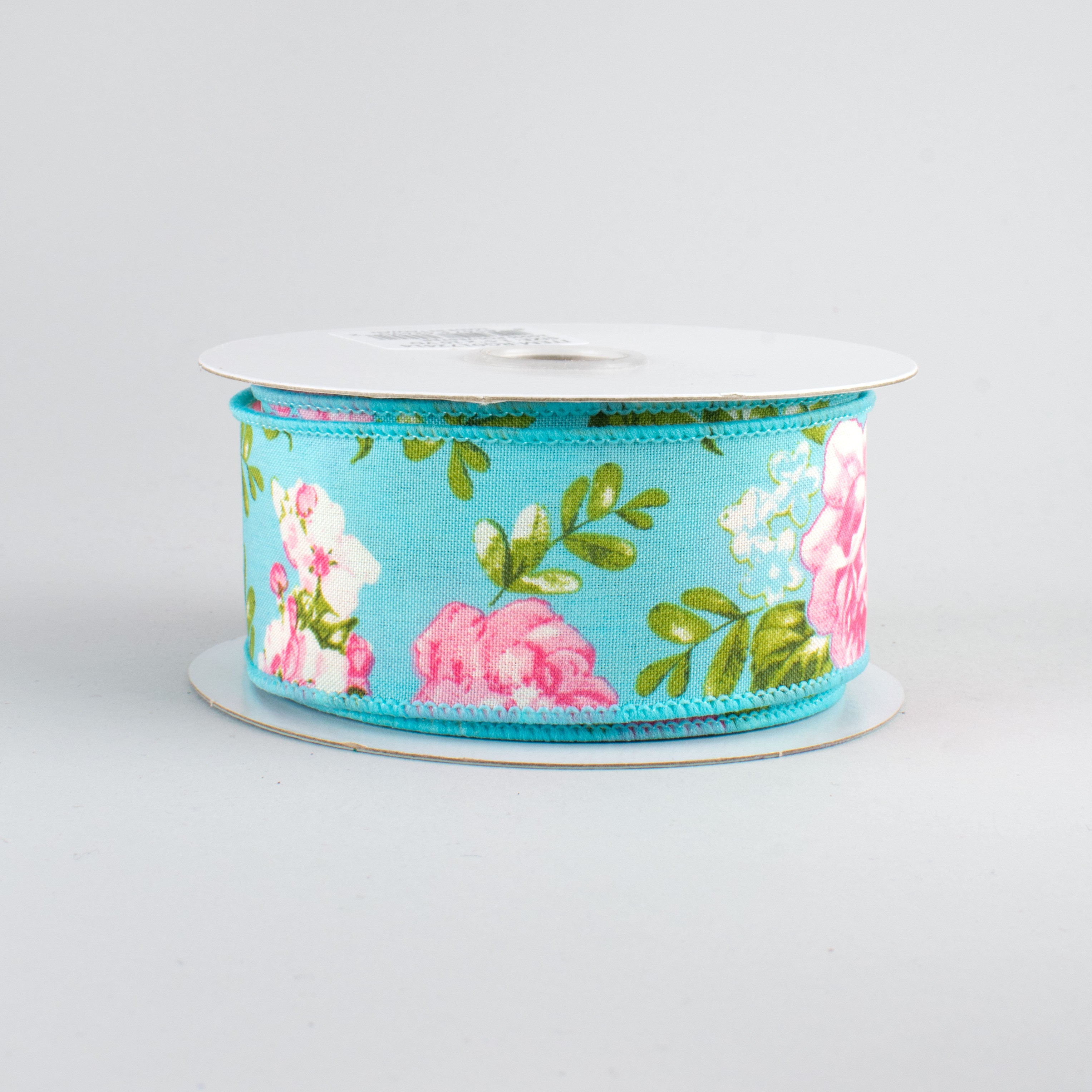 1.5" Rose Floral Ribbon: Blue (10 Yards)