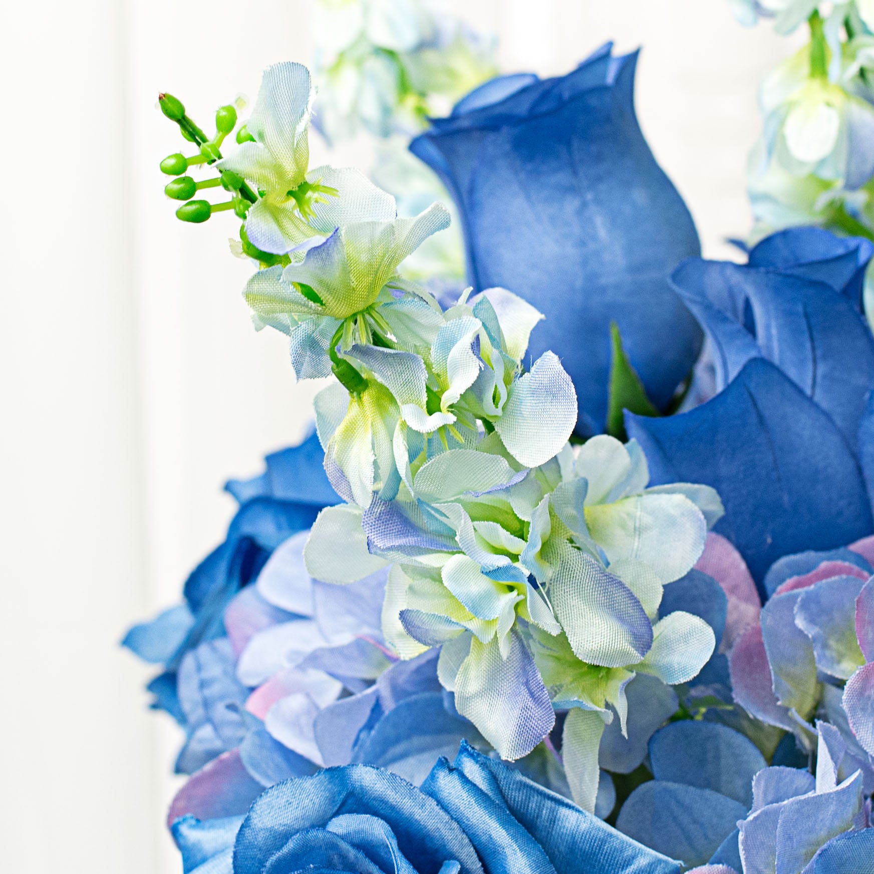 30" Rose Hydrangea Delphinium Bush: Blue detail photo 4