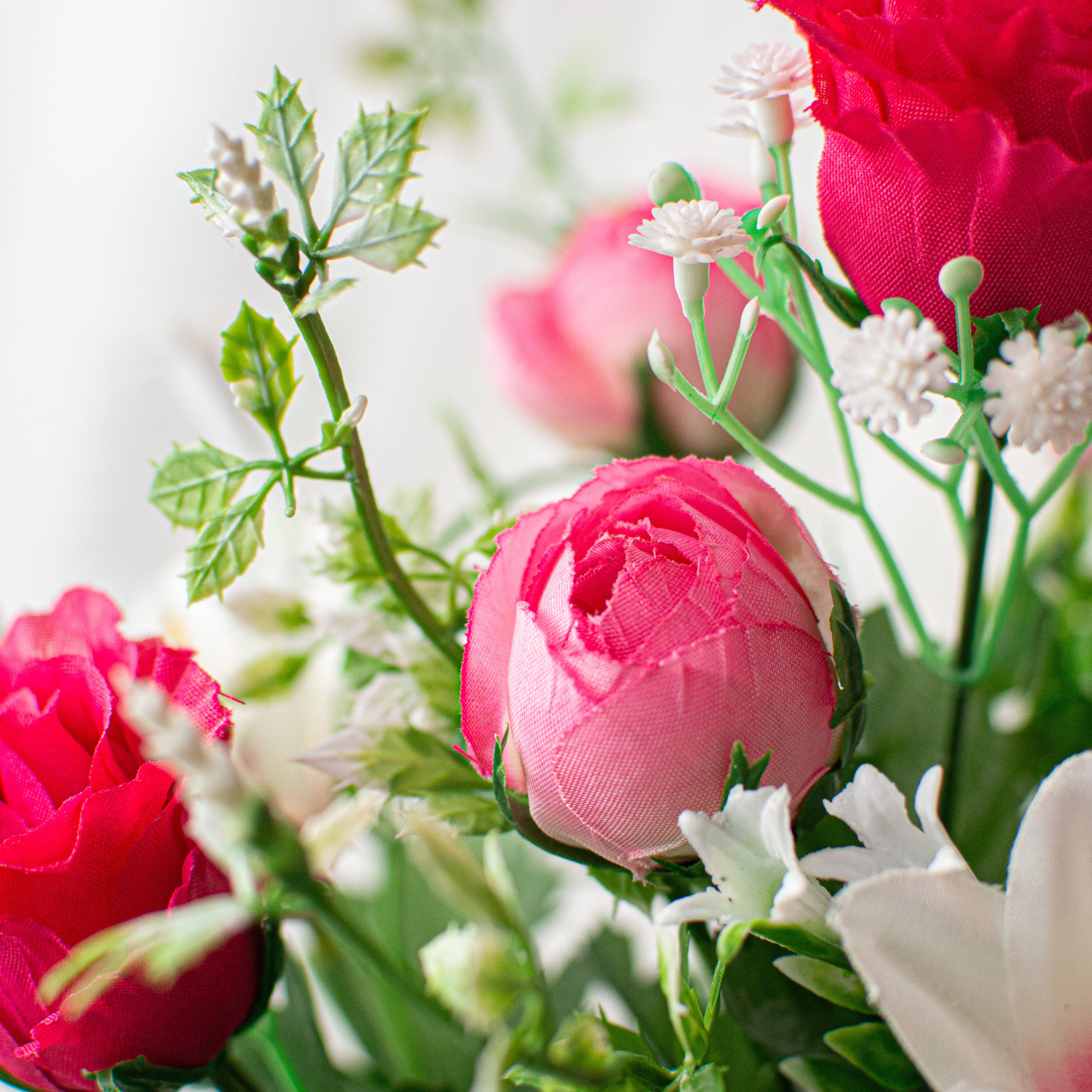 18" Rose & Lily Bush: Pink (12 Stem) Lifestyle Photo
