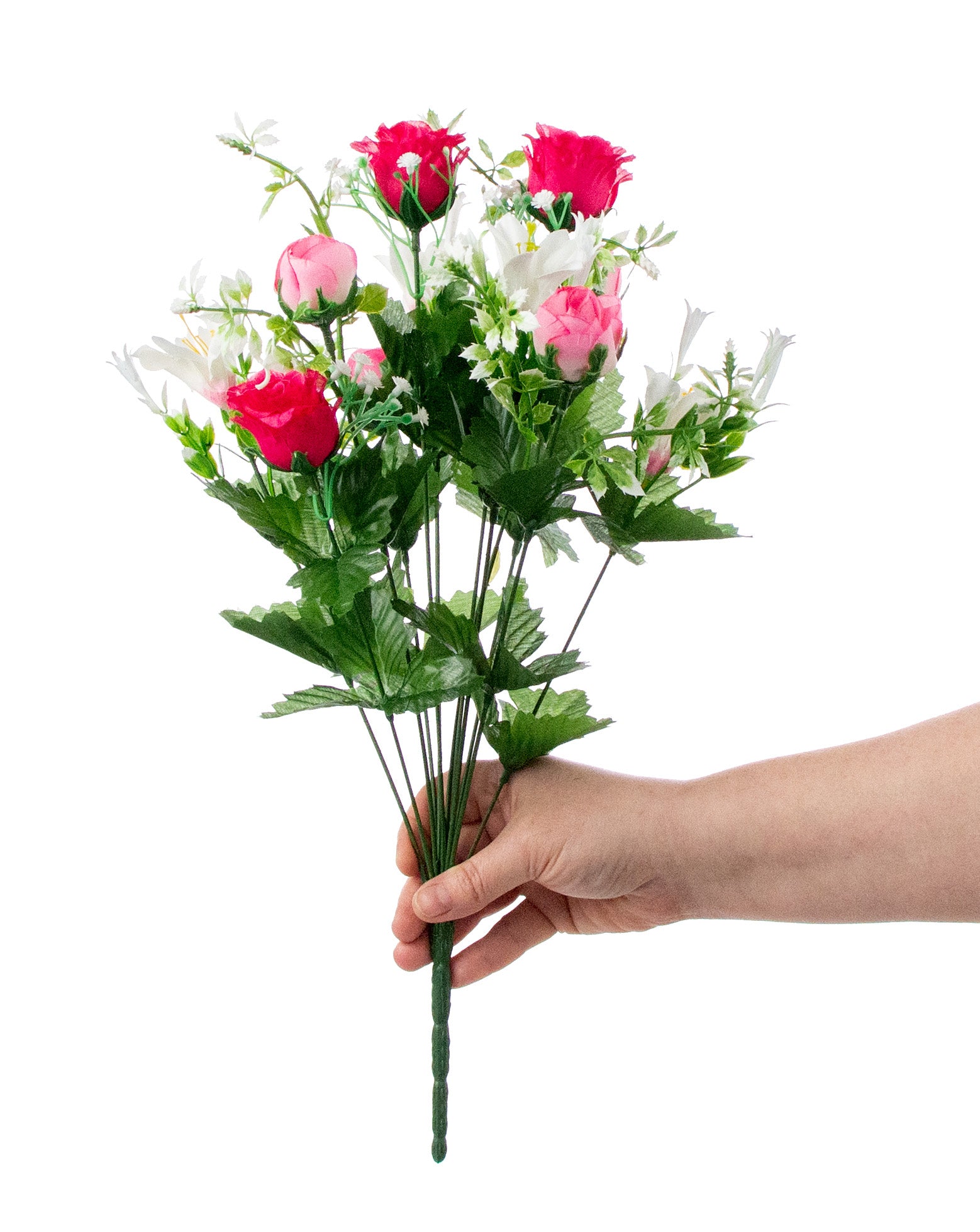 18" Rose & Lily Bush: Pink (12 Stem) detail photo 3