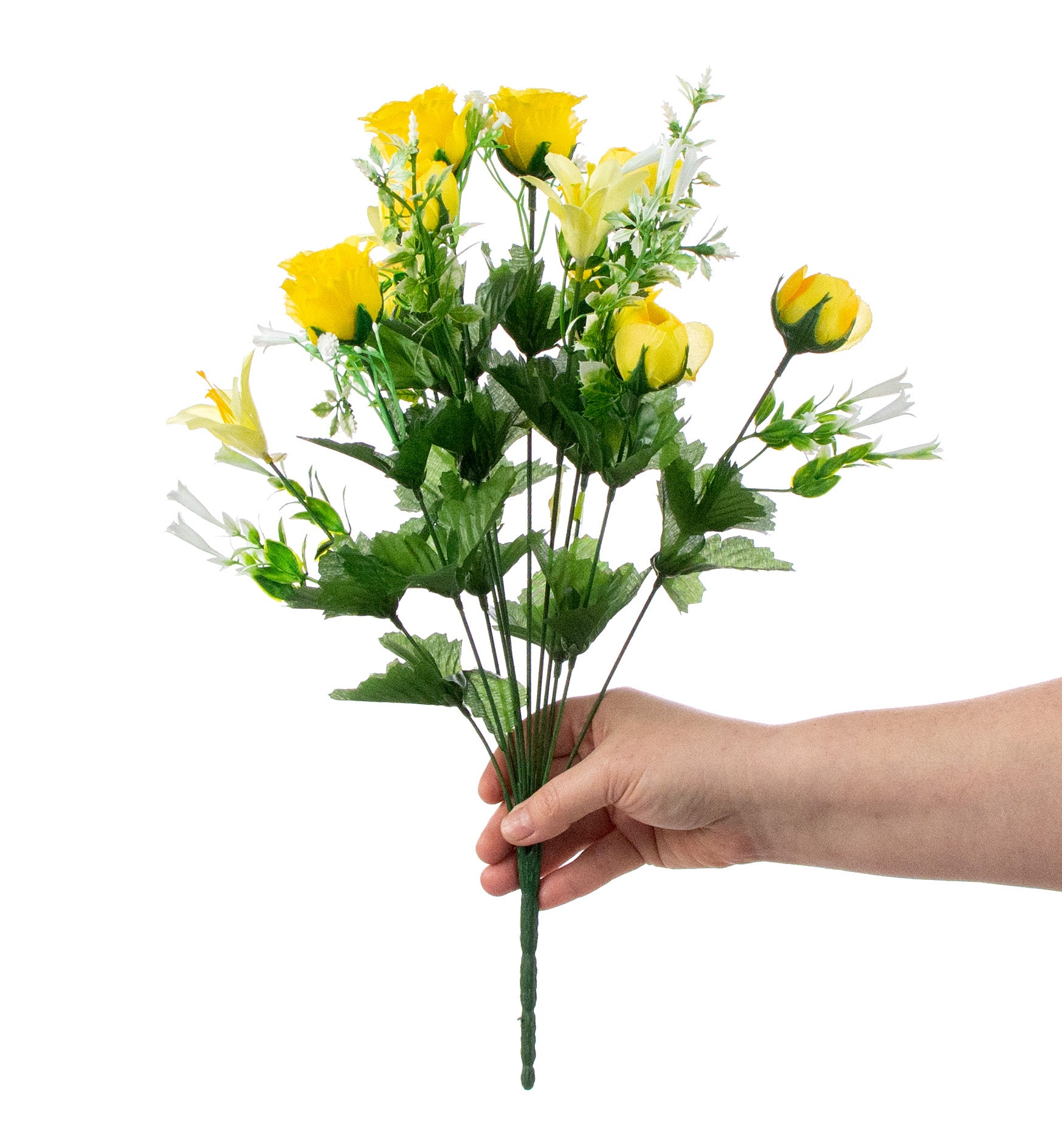 rose lily flower for sale 18 Rose & Lily Bush: Yellow (12 Stem)