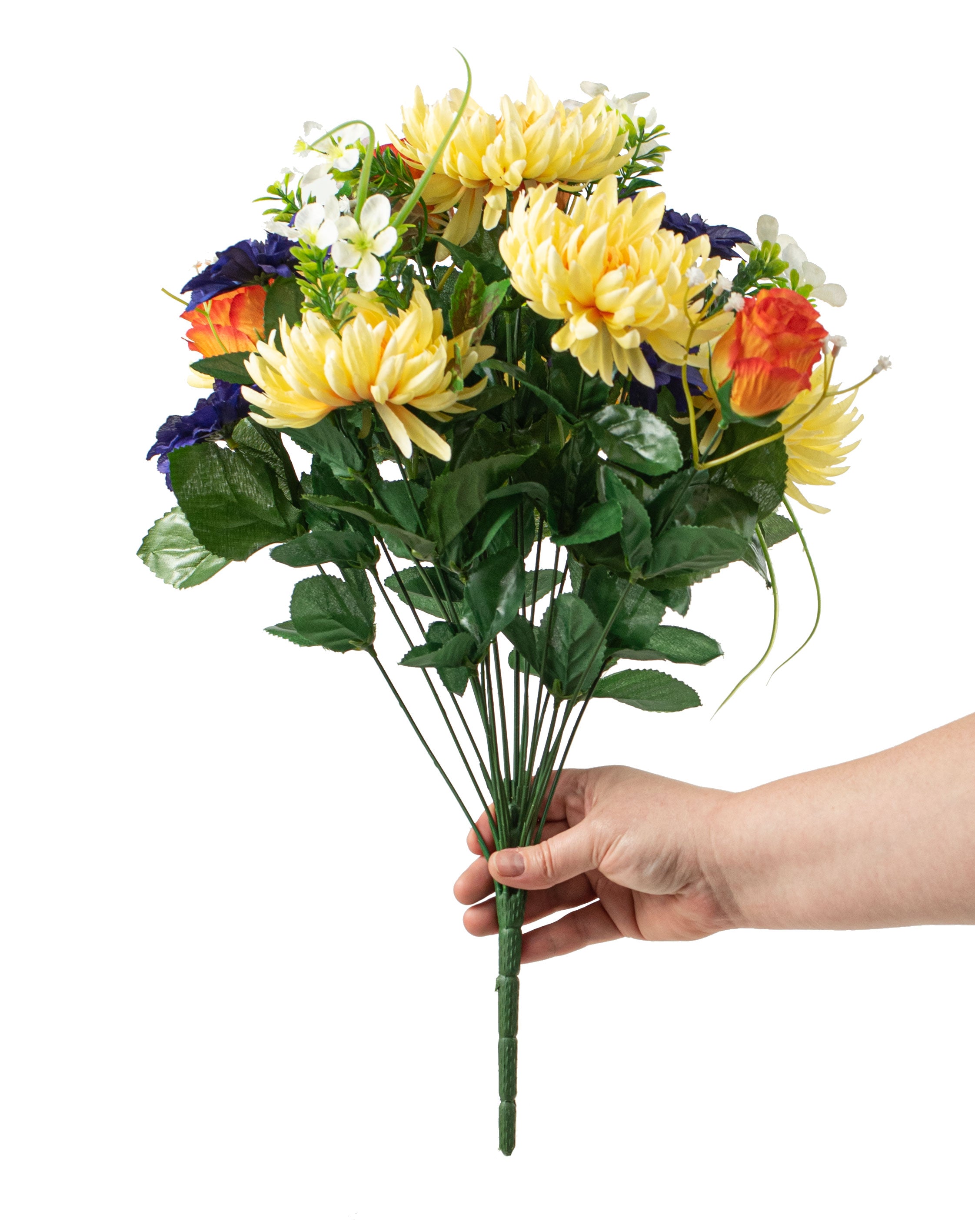 20" Rose Mum Bush: Yellow, Orange, Purple detail photo 3
