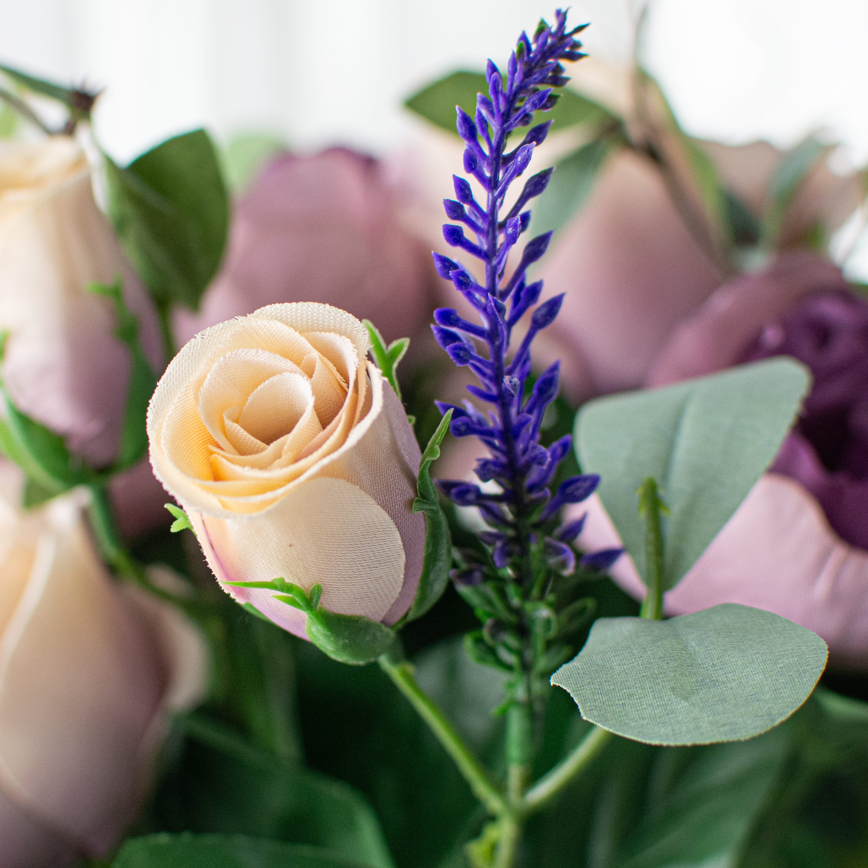 17" Rose, Peony, Lavender Bush: Purple detail photo 4