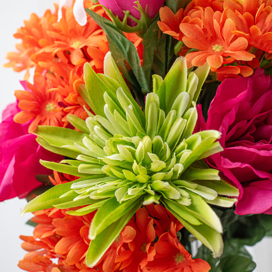 29" Rose, Spider Mum, Daisy Bush: Fuchsia Pink & Orange Lifestyle Photo