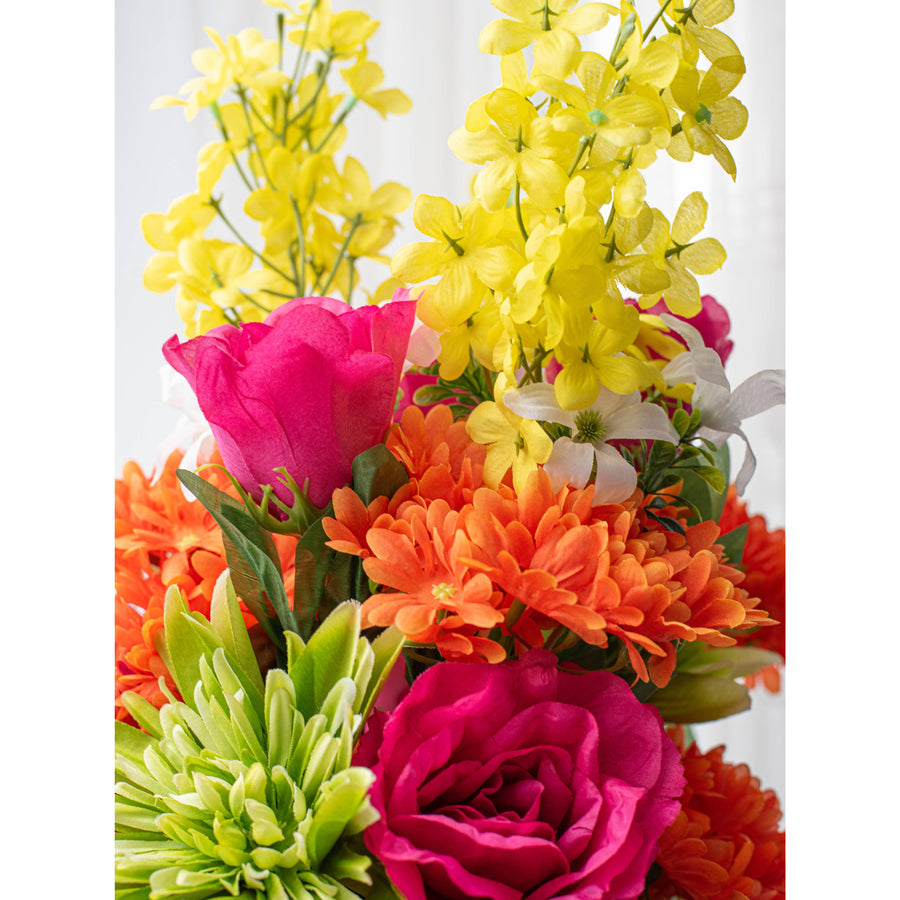 29" Rose, Spider Mum, Daisy Bush: Fuchsia Pink & Orange detail photo 4