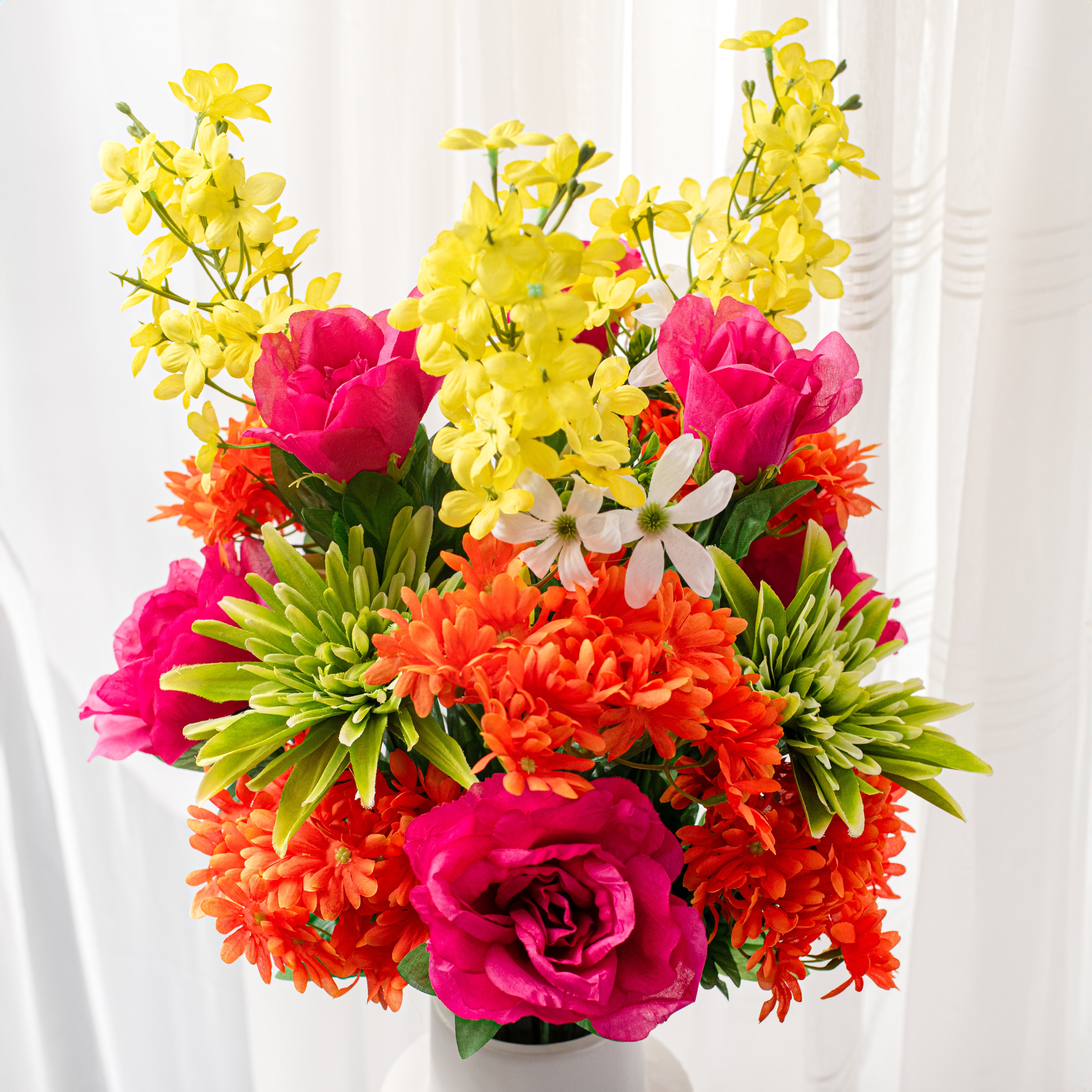 29" Rose, Spider Mum, Daisy Bush: Fuchsia Pink & Orange Item Number: 84053-FUOR
