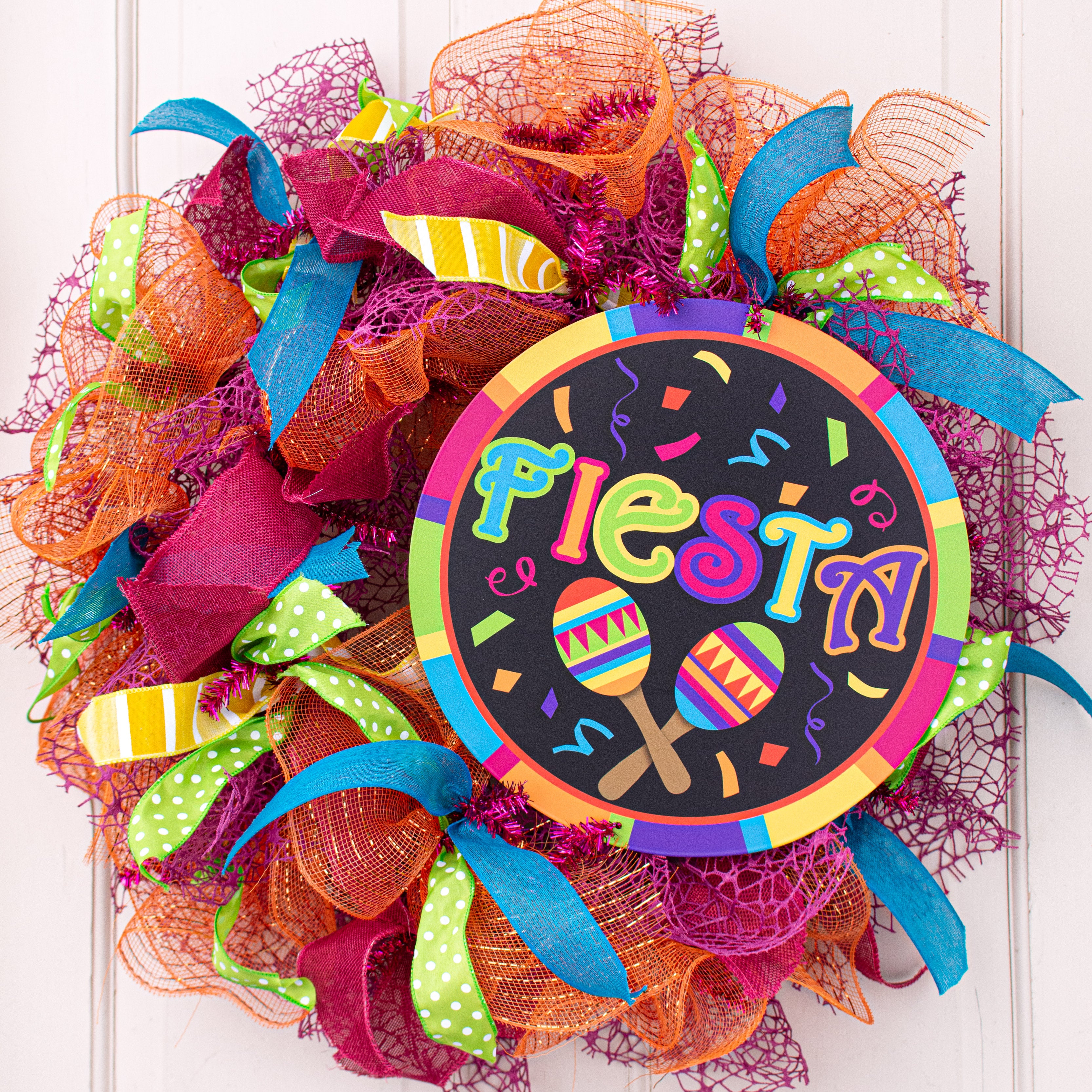 12" Round Metal Sign: Fiesta Lifestyle Photo