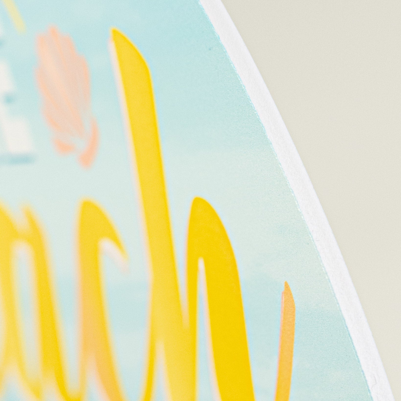 9.4" Round Waterproof Sign: Beach is my Happy Place detail photo 3