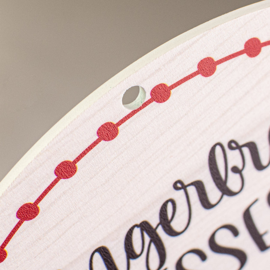 8.5" Round Waterproof Sign: Gingerbread Kisses detail photo 3