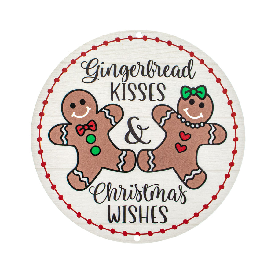8.5" Round Waterproof Sign: Gingerbread Kisses Item Number: CD0847AP