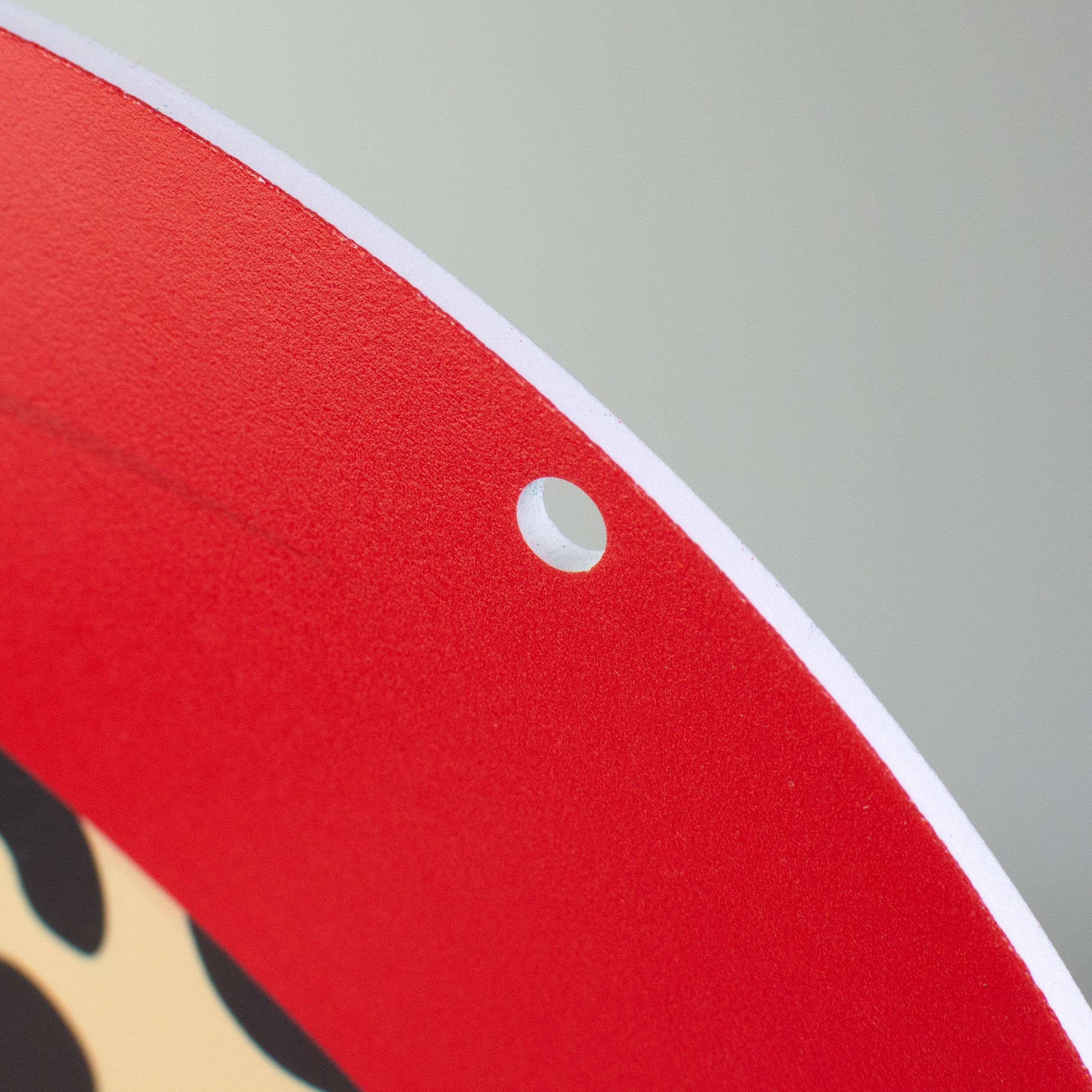 9.4" Round Waterproof Sign: Happy Santa with Cheetah Print detail photo 3