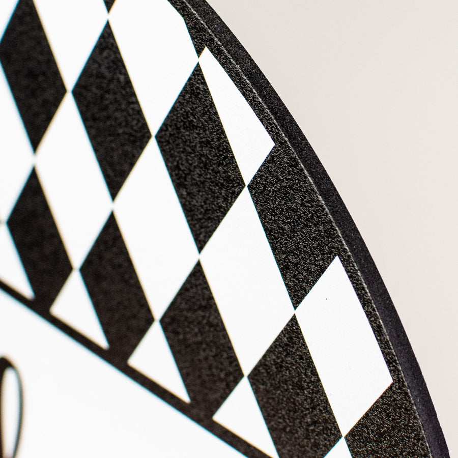9.4" Round Waterproof Sign: Harlequin Welcome detail photo 3