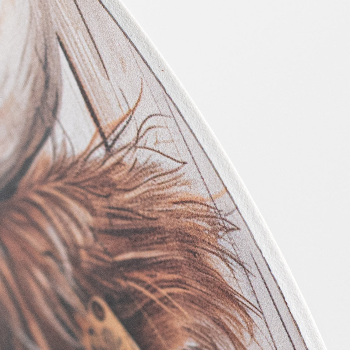 8.5" Round Waterproof Accent Sign: Highland Cow on Wood detail photo 3