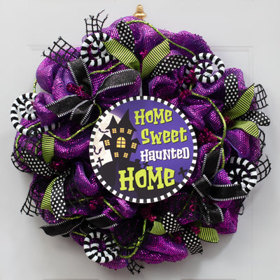 10.5" Round Waterproof Accent Sign: Home Sweet Haunted Home Lifestyle Photo