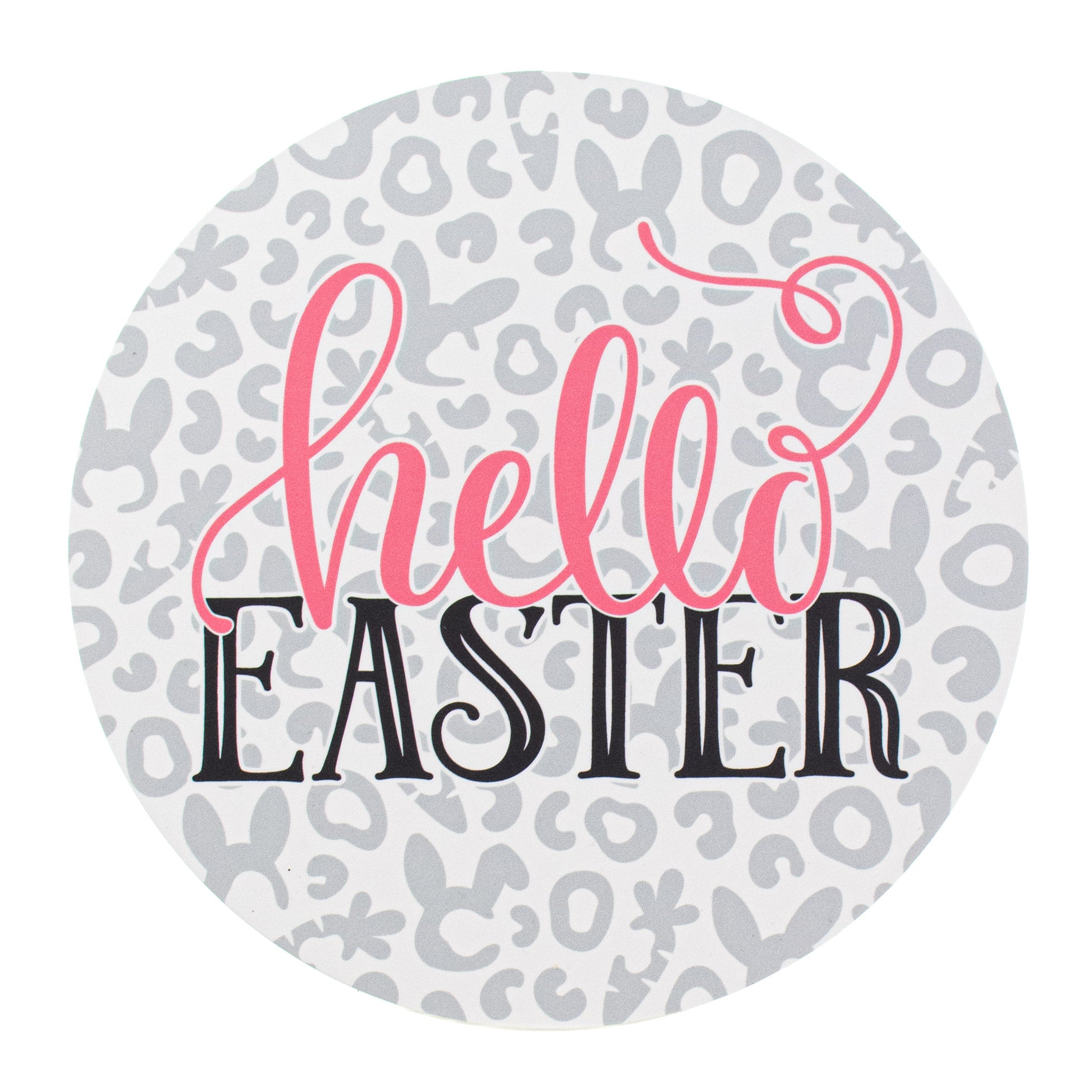 9.4" Round Waterproof Sign: Leopard Hello Easter Item Number: CD0890NH