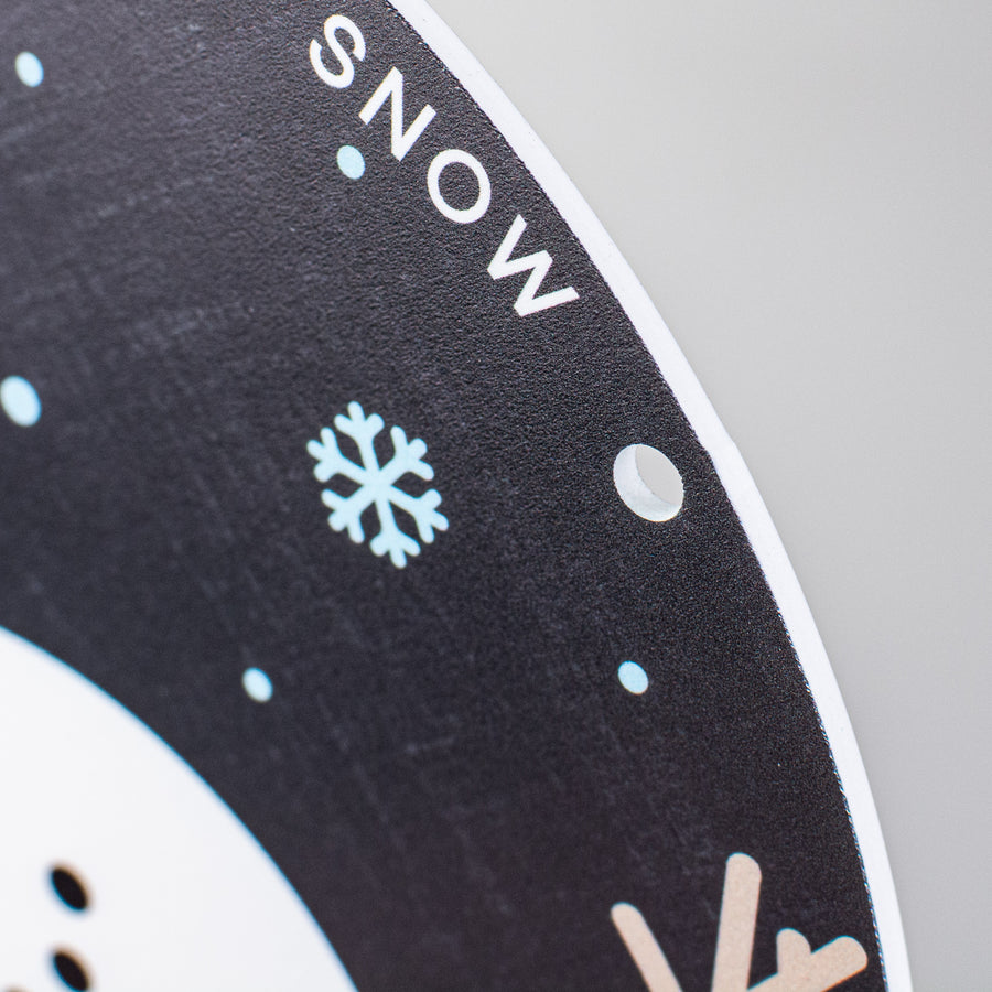 8.5" Round Waterproof Sign: Let It Snow Chalkboard Snowman detail photo 3