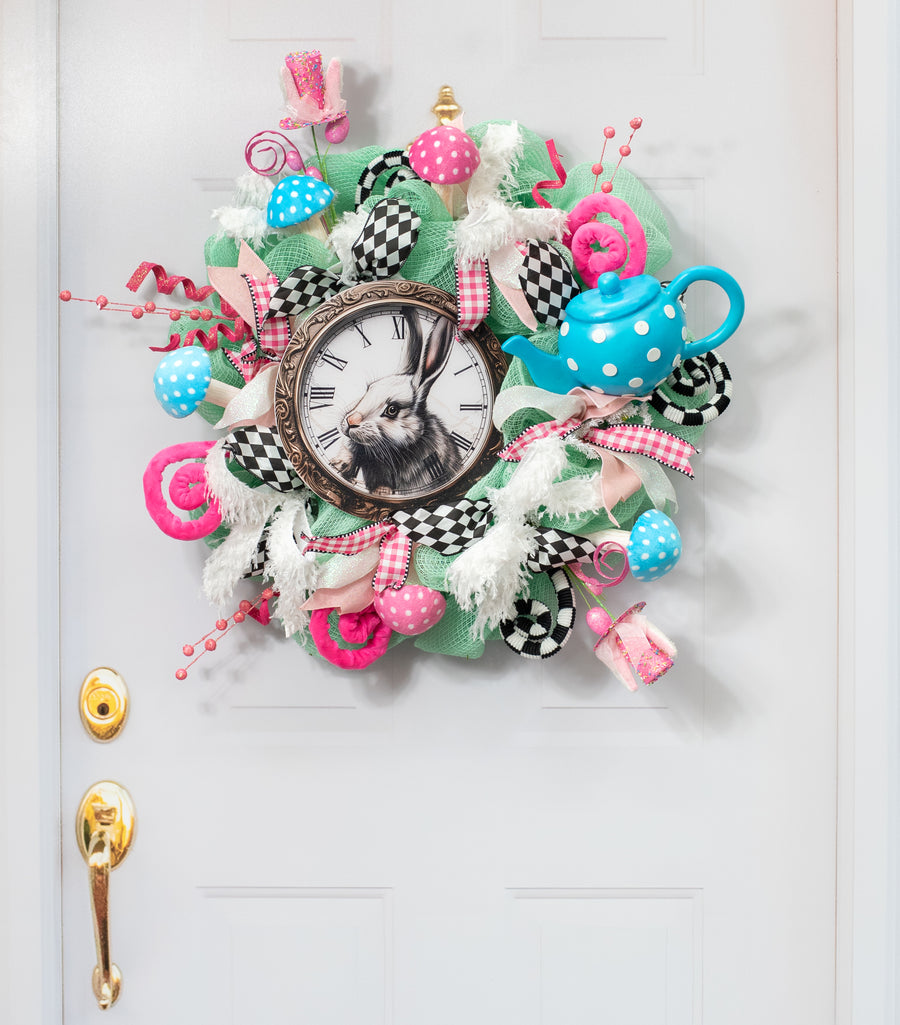 10.5" Round Waterproof Sign: Rabbit Pocketwatch detail photo 4