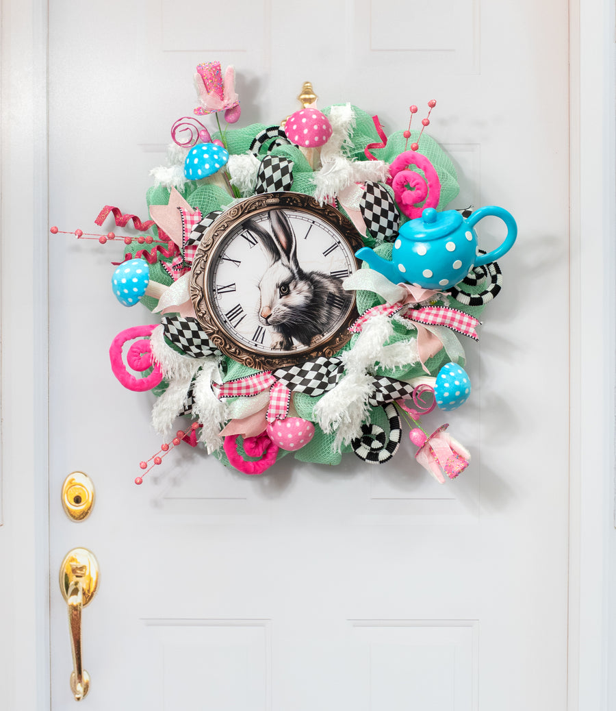11.75" Round Waterproof Sign: Rabbit Pocketwatch detail photo 4