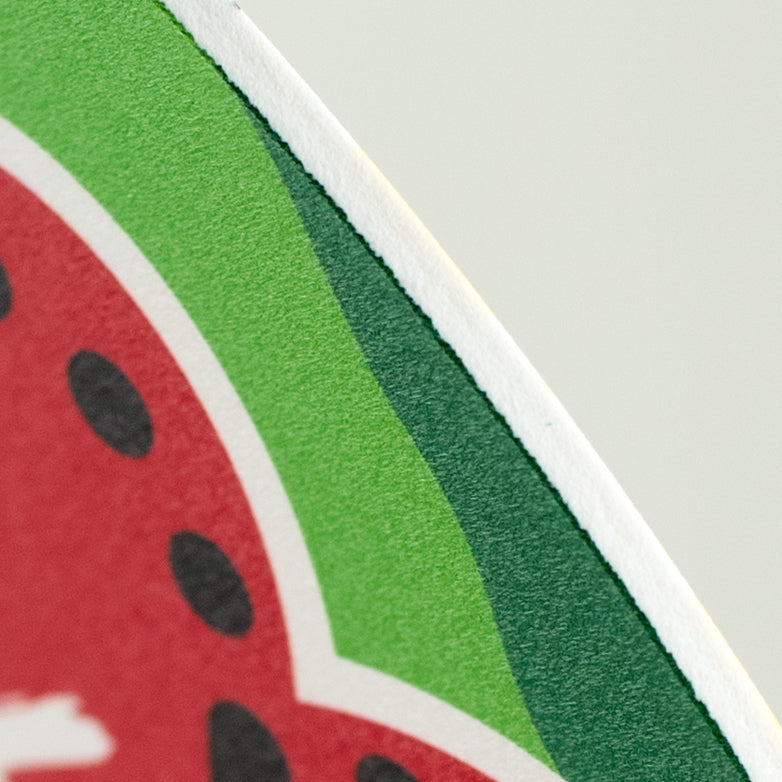 10.5" Round Waterproof Accent Sign: Scalloped Watermelon Welcome detail photo 3