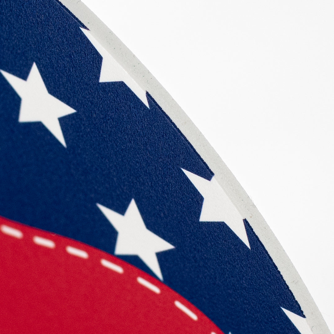 8.5" Round Waterproof Sign: Scalloped Welcome Patriotic Stars detail photo 3