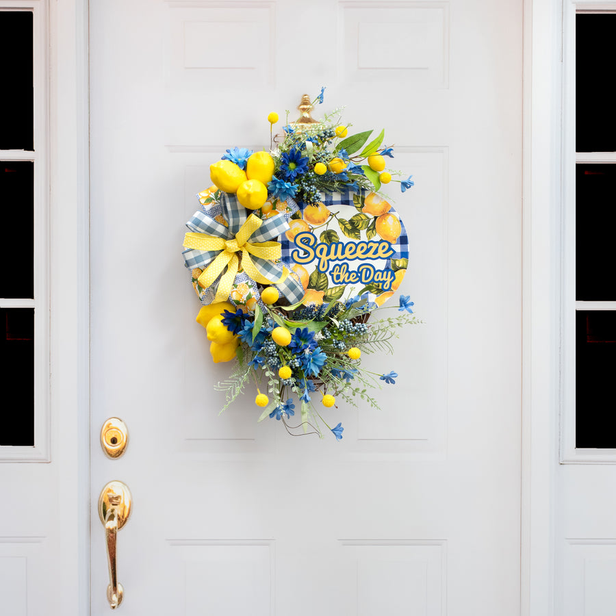 10.5" Round Waterproof Sign: Squeeze the Day Lemons detail photo 4