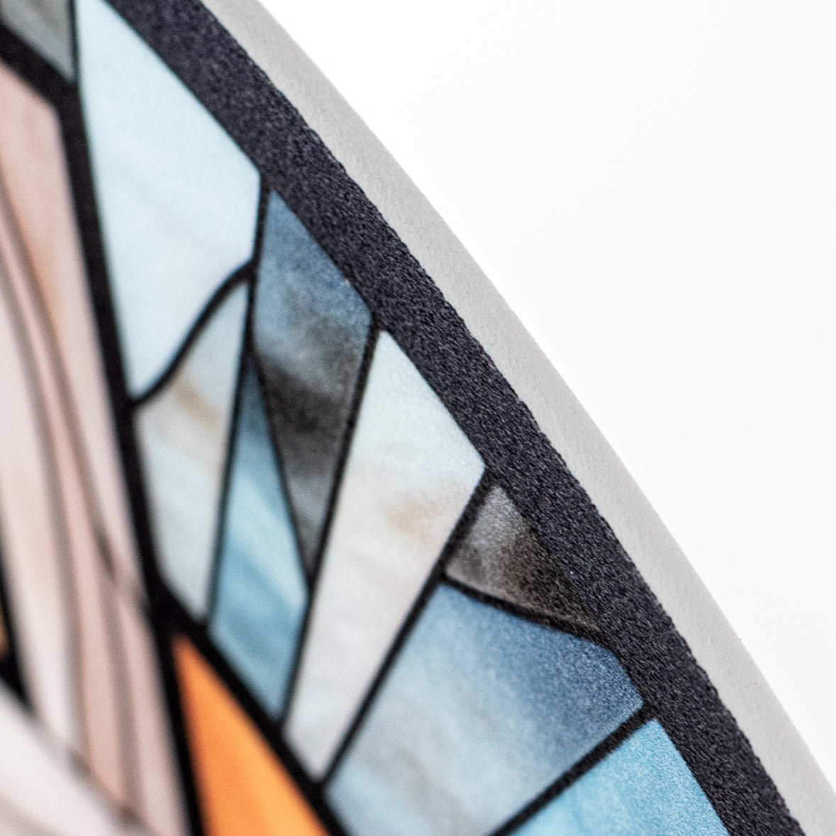 11.75" Round Waterproof Sign: Stained Glass Easter Cross detail photo 3