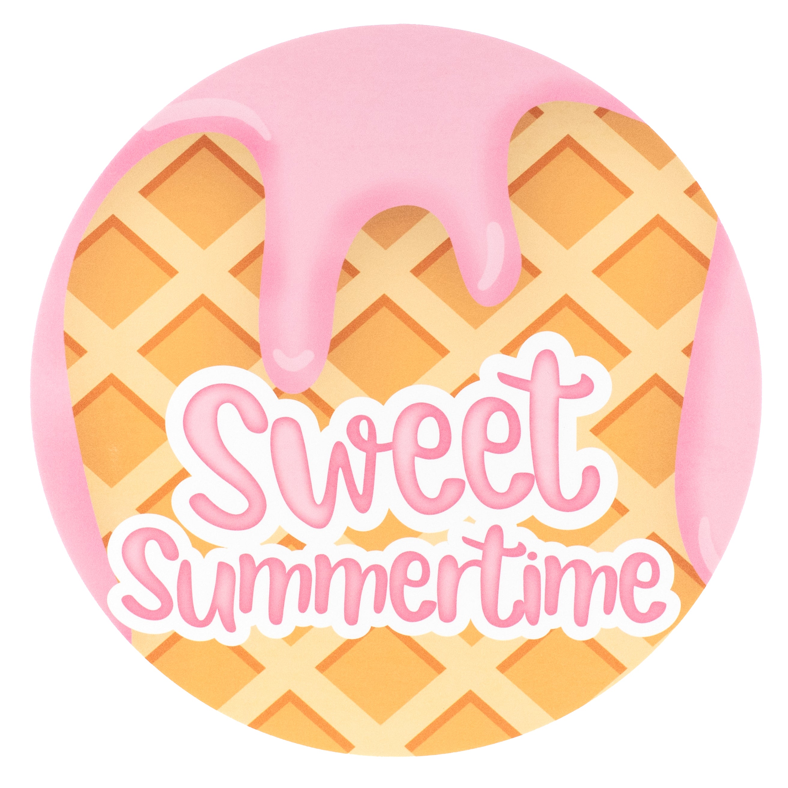 10.5" Round Waterproof Accent Sign: Sweet Summertime Ice Cream Cone Item Number: CD1177NH