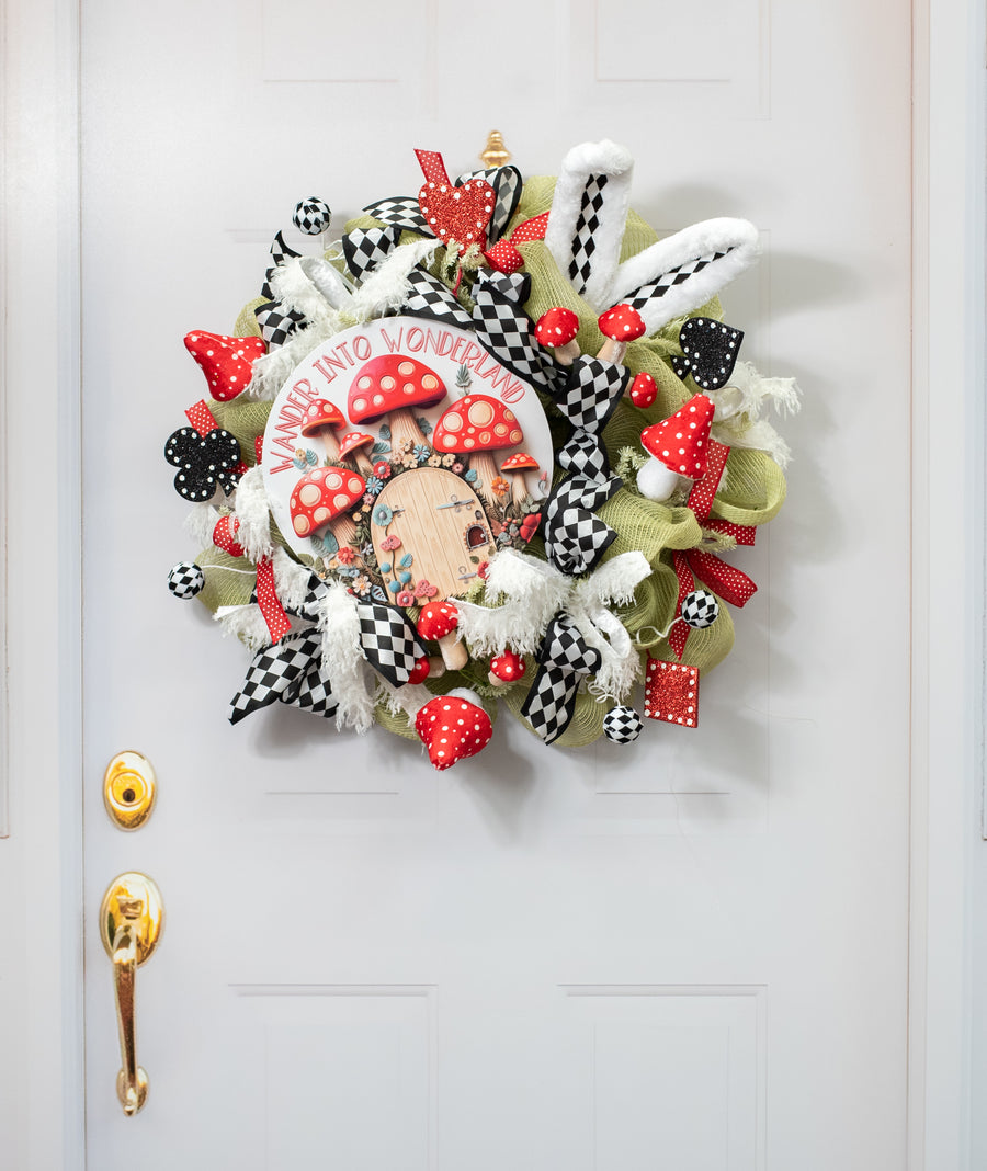 11.75" Round Waterproof Sign: Wander into Wonderland detail photo 4
