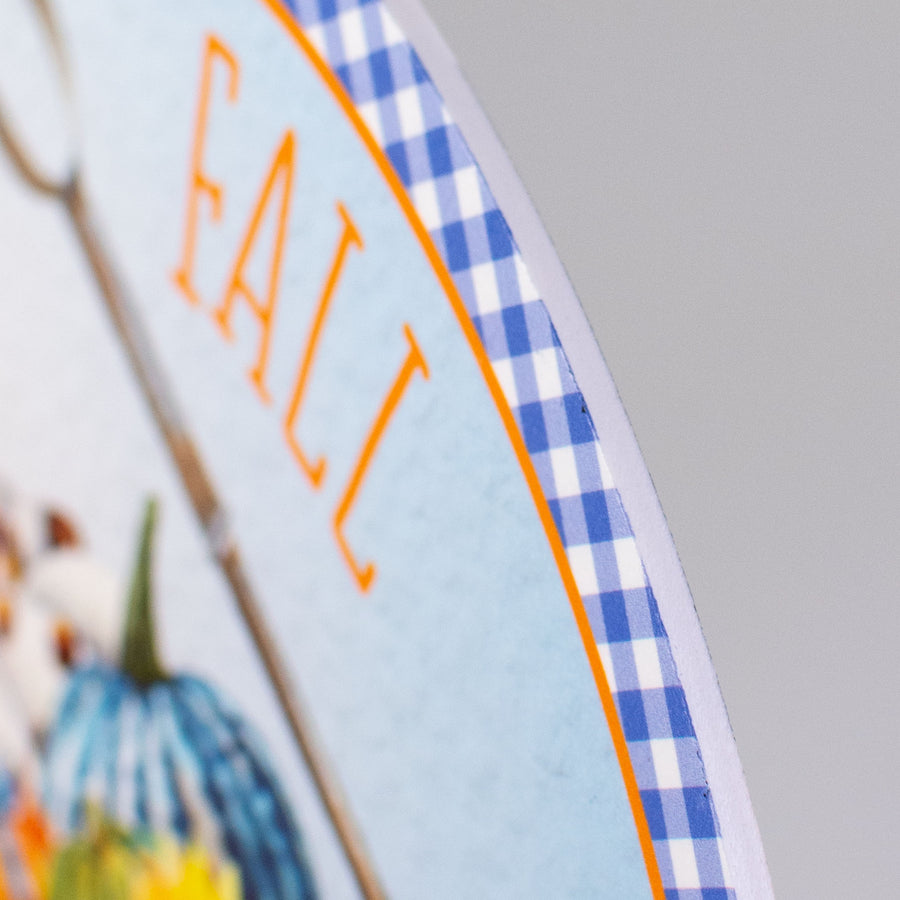 9.4" Round Waterproof Sign: Welcome Fall Wagon detail photo 3