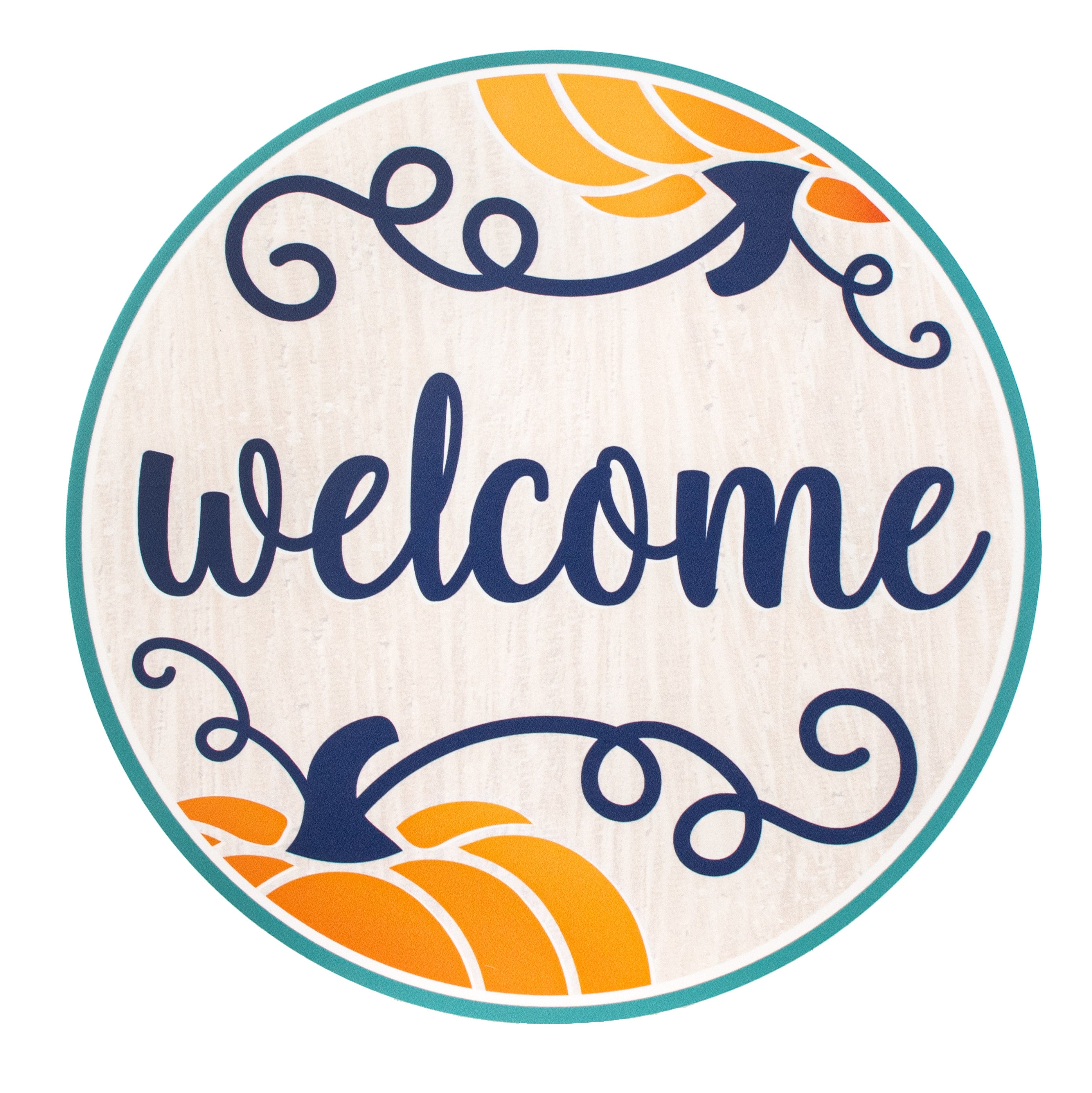 9.4" Round Waterproof Sign: Welcome Teal Pumpkin Item Number: CD0941NH