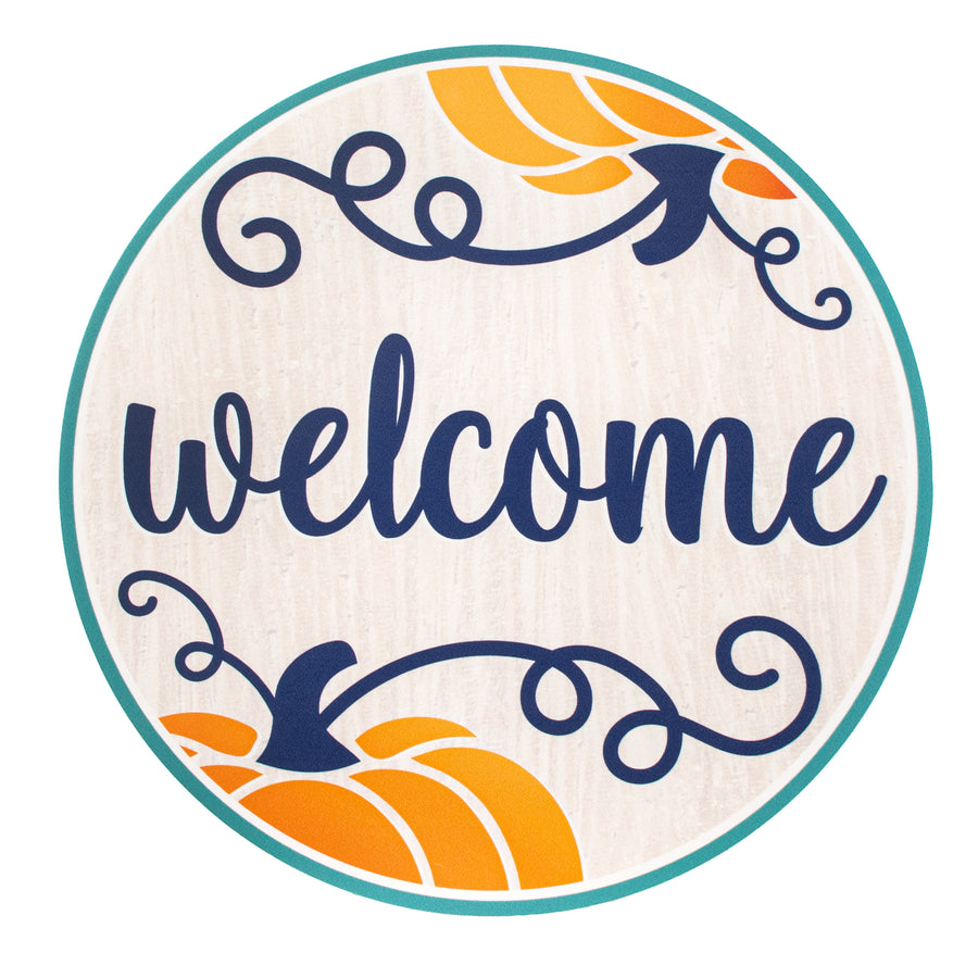 9.4" Round Waterproof Sign: Welcome Teal Pumpkin Item Number: CD0941NH