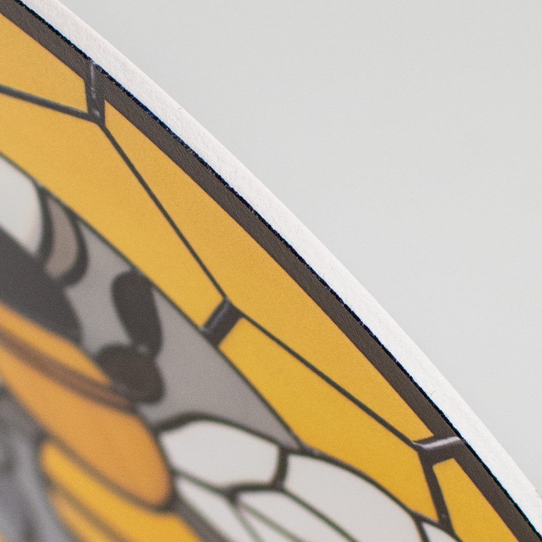 8.5" Round Waterproof Accent: Stained Glass Honey Bee detail photo 3